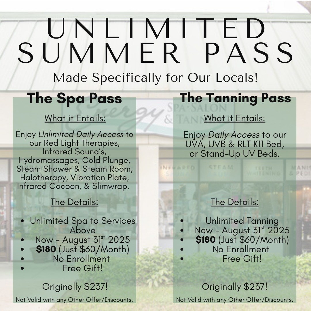 Hey Locals &ndash; This One&rsquo;s Just for YOU! 🌞
We&rsquo;ve crafted two hot summer deals just for our Vero Beach neighbors! It&rsquo;s time to treat yourself and support a local small business ❤️

Unlimited Summer Spa Pass &ndash; $180 (Only $60