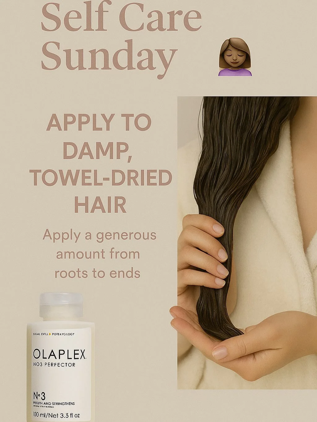 ✨ Self Care Sunday: Olaplex Edition ✨
Because your hair deserves a spa day too 💆&zwj;♀️☕🕯

Follow along in these slides for the ultimate at-home treatment:
1️⃣ Start with damp/towel-dried hair
2️⃣ Apply Olaplex No. 3 generously from roots to ends
3