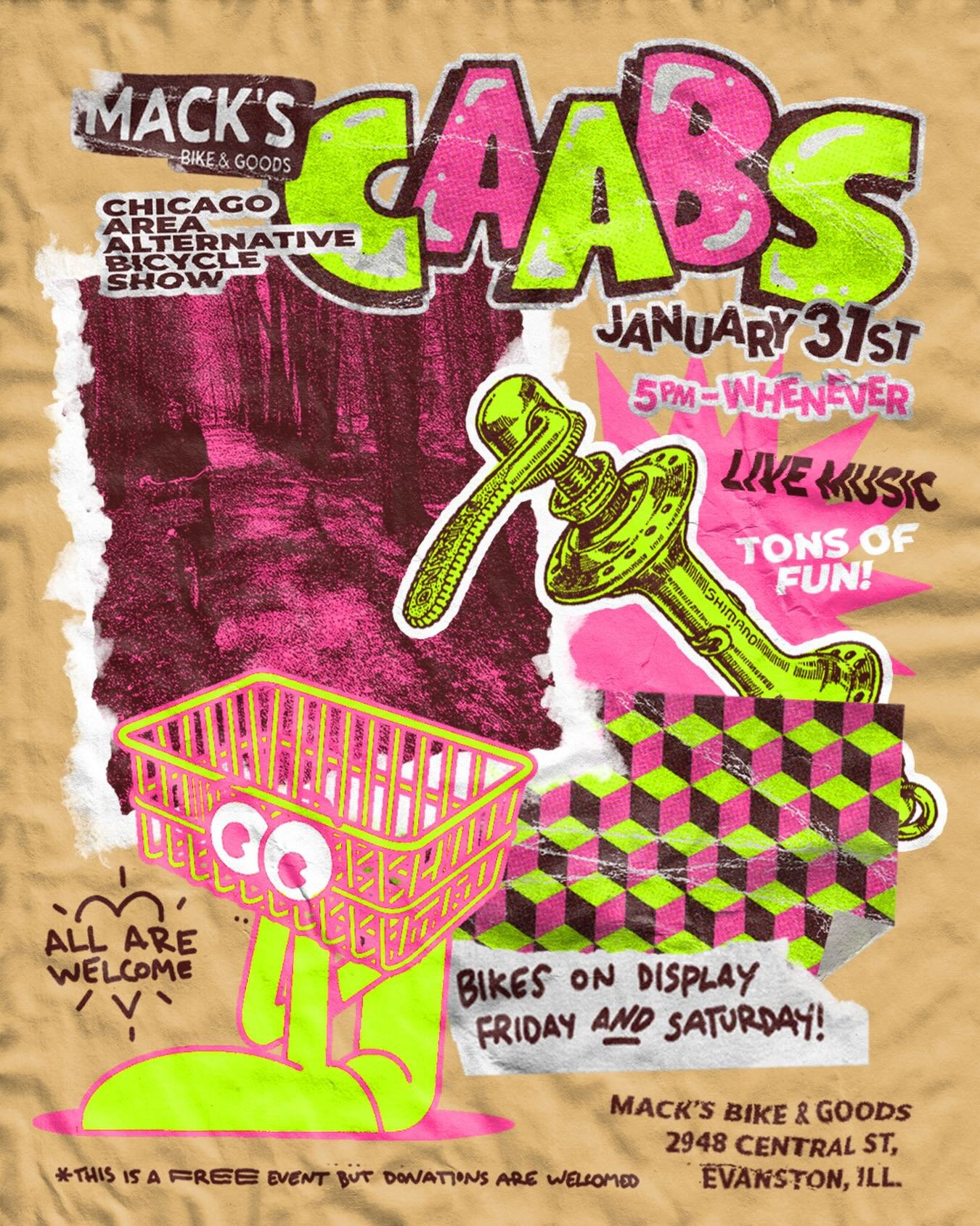 SAVE the DATE! 

It&rsquo;s the 4th annual CAABS party at Mack&rsquo;s and everyone is invited! 

Bikes
Music
Fun 

flyer by: @frangk_