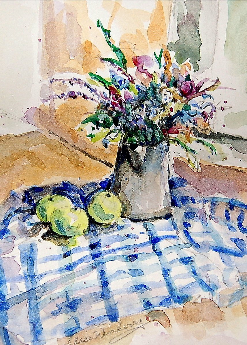 Flowers and Fruit by Window Light