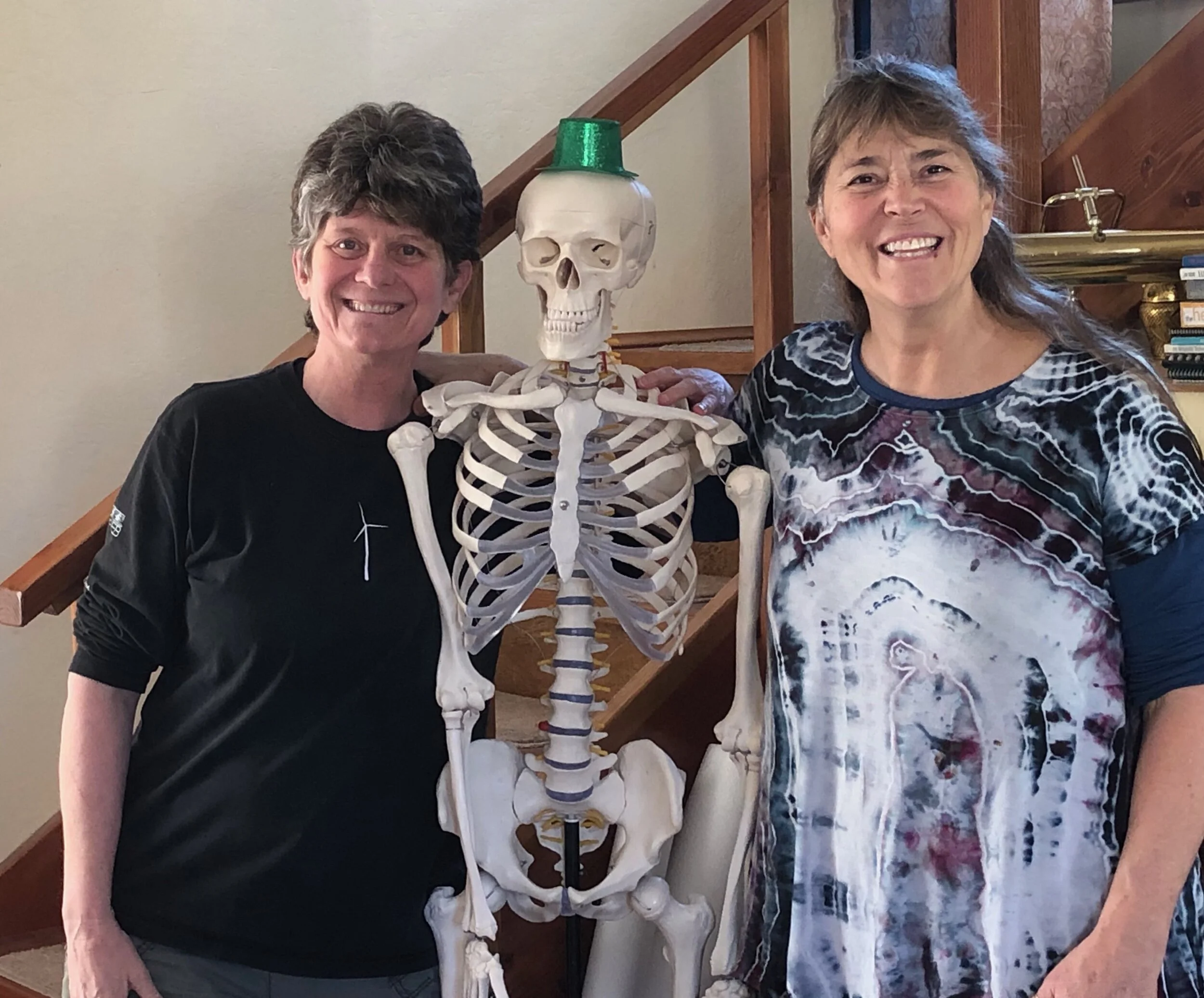 Ann, St Patrick’s Day Skeleton and Dr Melanie Carlone.