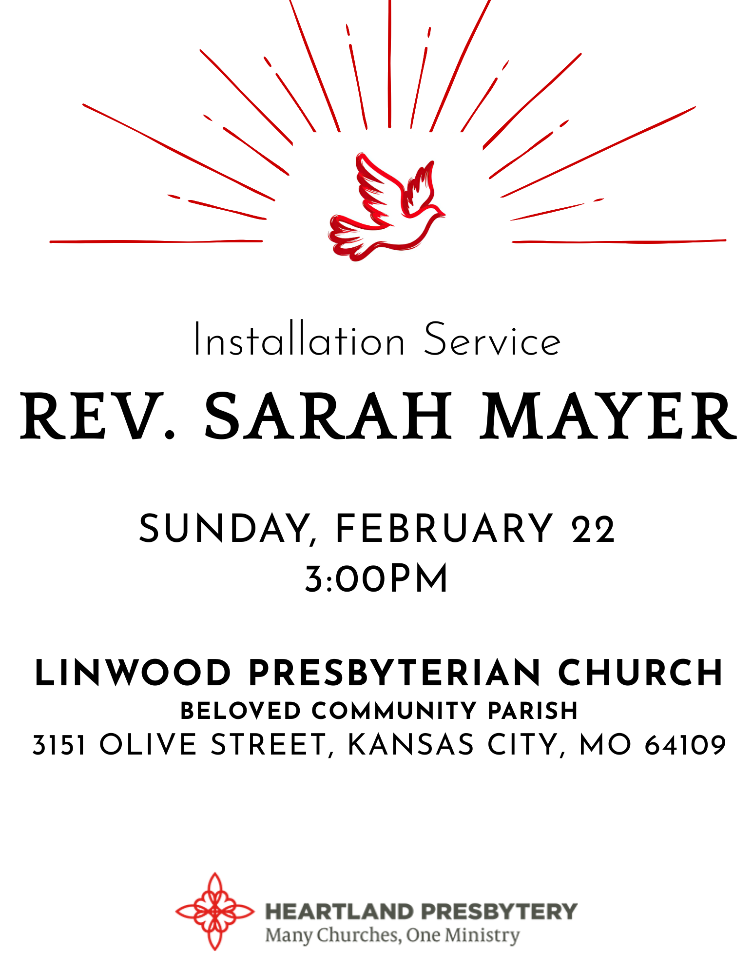 Rev. Sarah Mayer Installation Service
