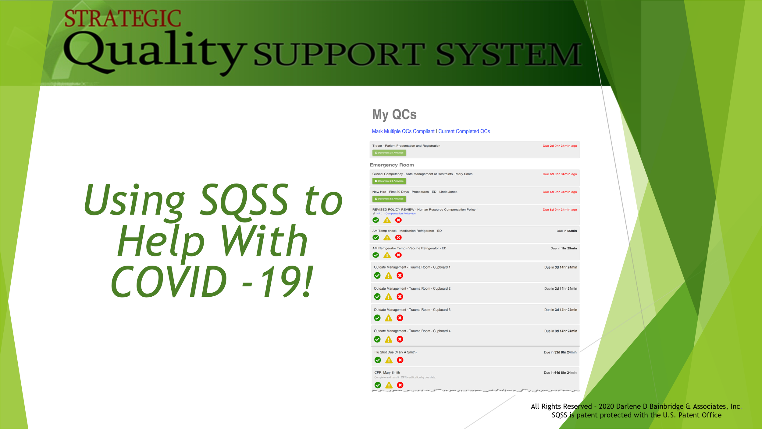 COVID - 19 and SQSS