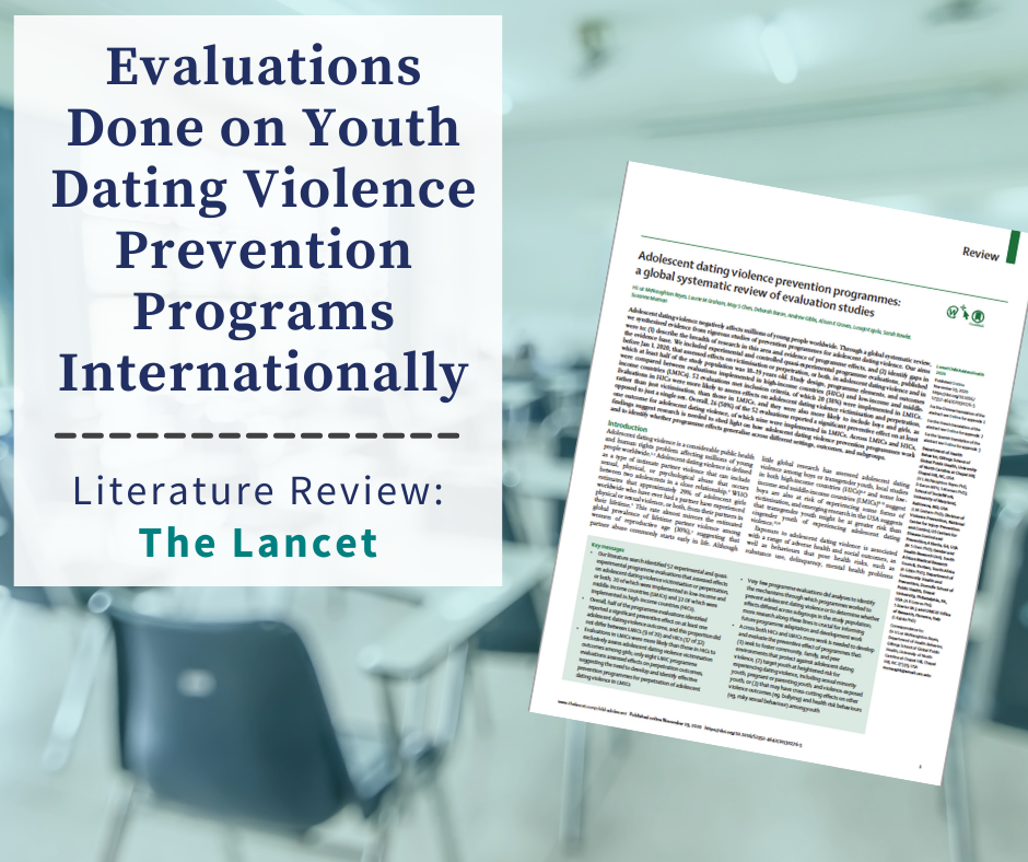 Literature Review - Evaluations Done on Youth Dating Violence Prevention Programs Internationally
