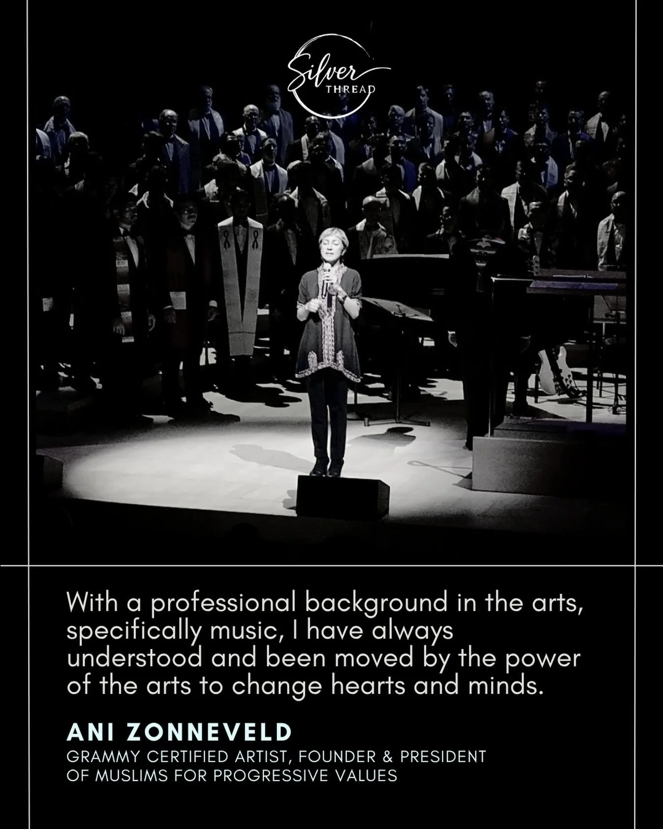 At the Silver Thread Collective, we believe in supporting purposeful art and the people behind it to create pathways of creative expression that expand the understanding of what it means to be Muslim.

@anizonneveld, Grammy-certified artist and Found