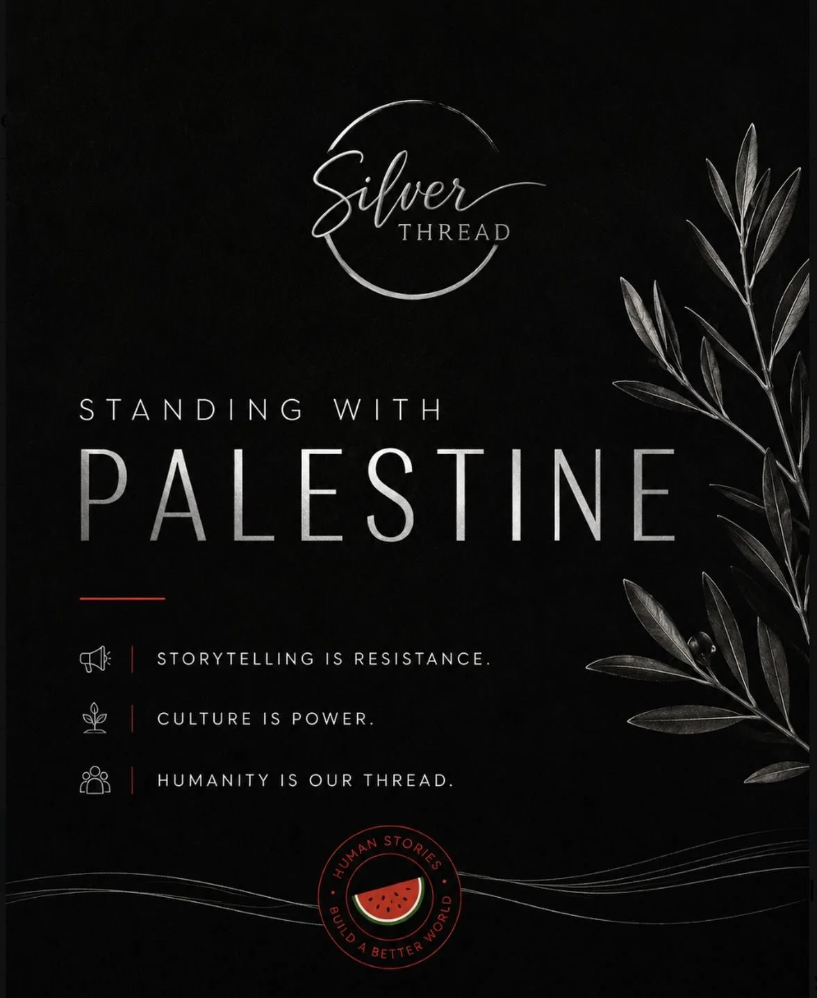 We believe art is not separate from humanity. We stand with Palestine, and with all those using their voices, their work, and their platforms to advocate for justice, dignity, and peace. 🇵🇸