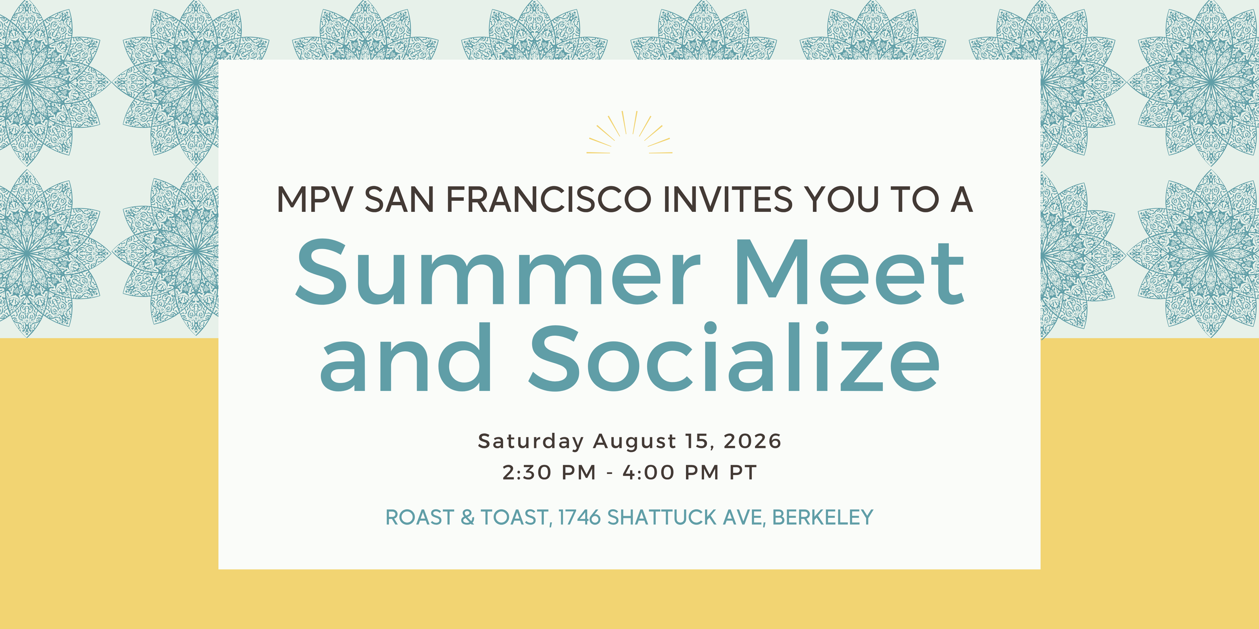 MPV San Francisco: End of Summer Meet and Socialize 