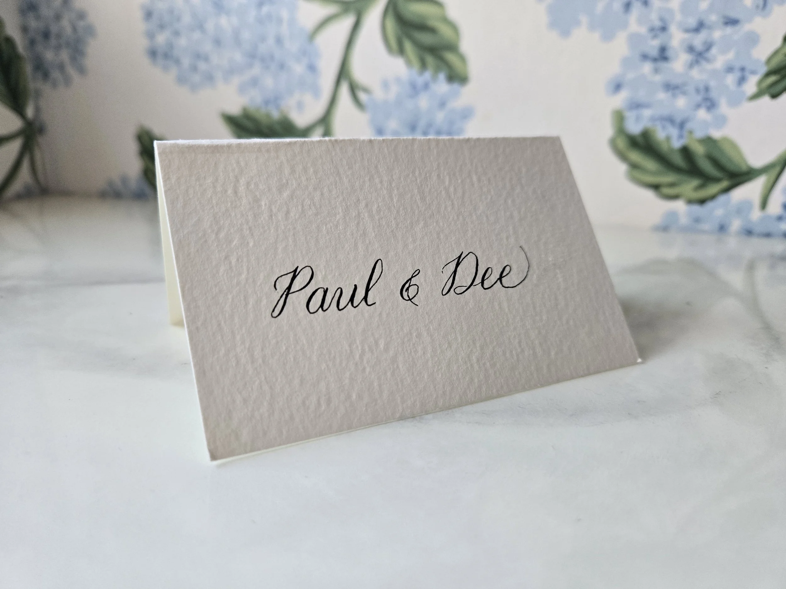 White Flat Edge Rectangle Tented Reception Card