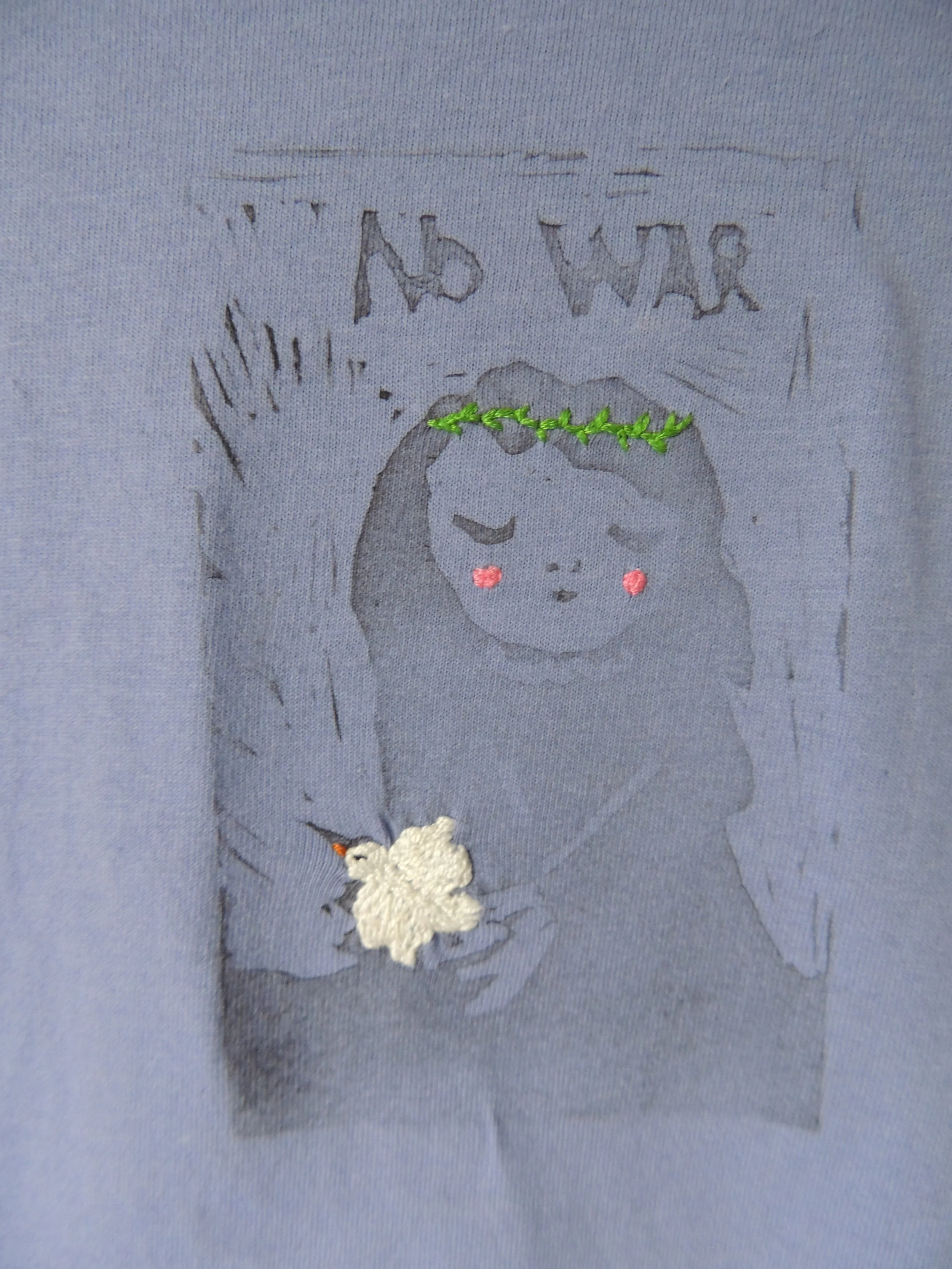 No War Blue Violet Medium Cotton T-Shirt