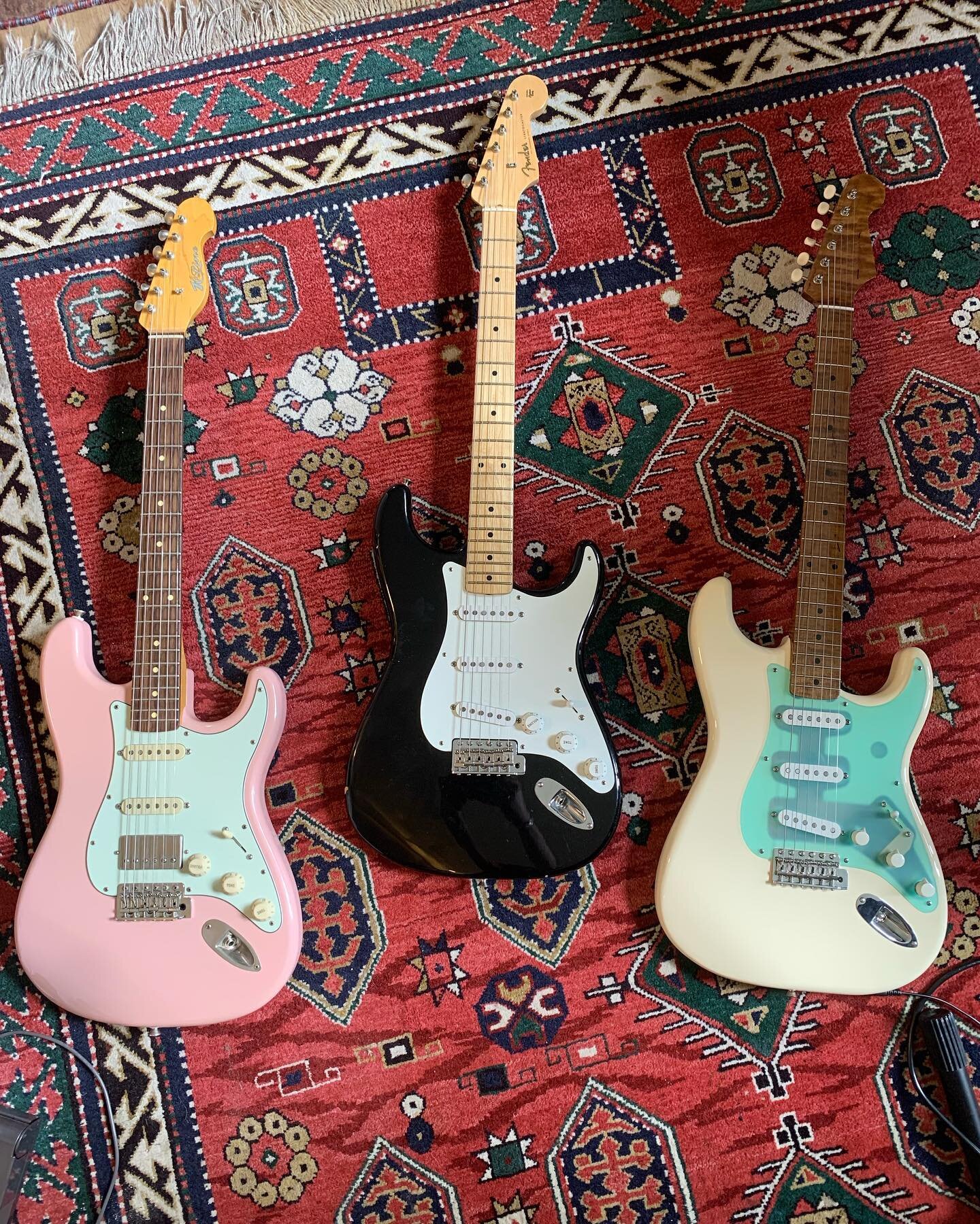 It&rsquo;s a bonafide #straturday at my house today 🎸 I&rsquo;m loving the diversity in necks we have here
.
:
.
:
.
:
#guitar #stratocaster #guitartech #luthier