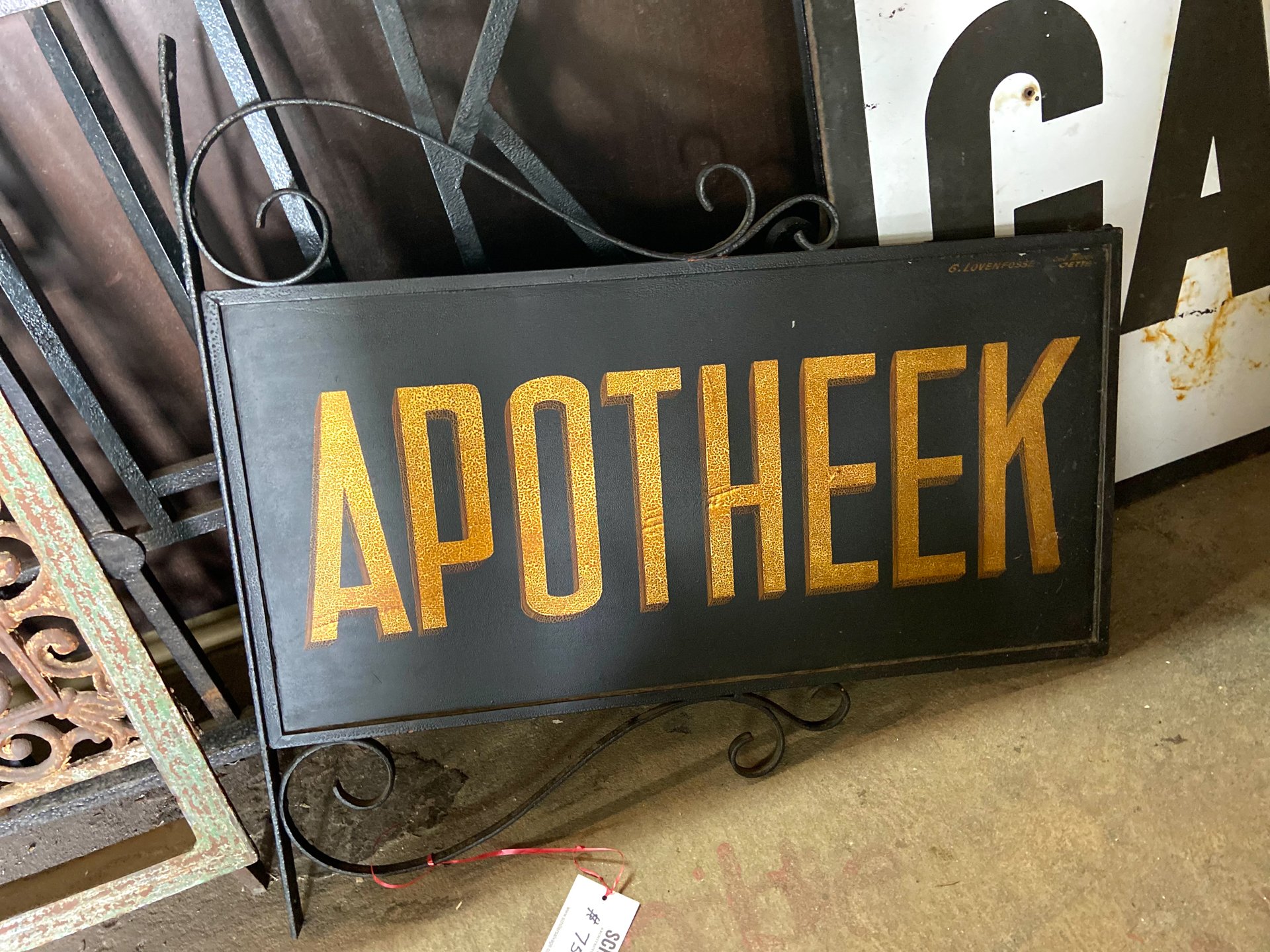 Dutch Apotheek Metal Sign Bracket 