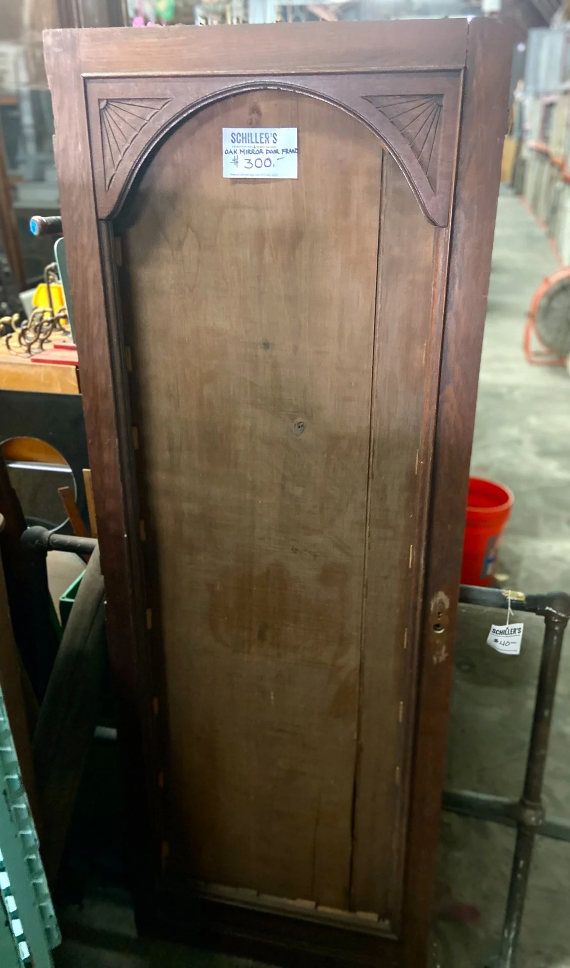 Vintage Oak Mirror Door Frame