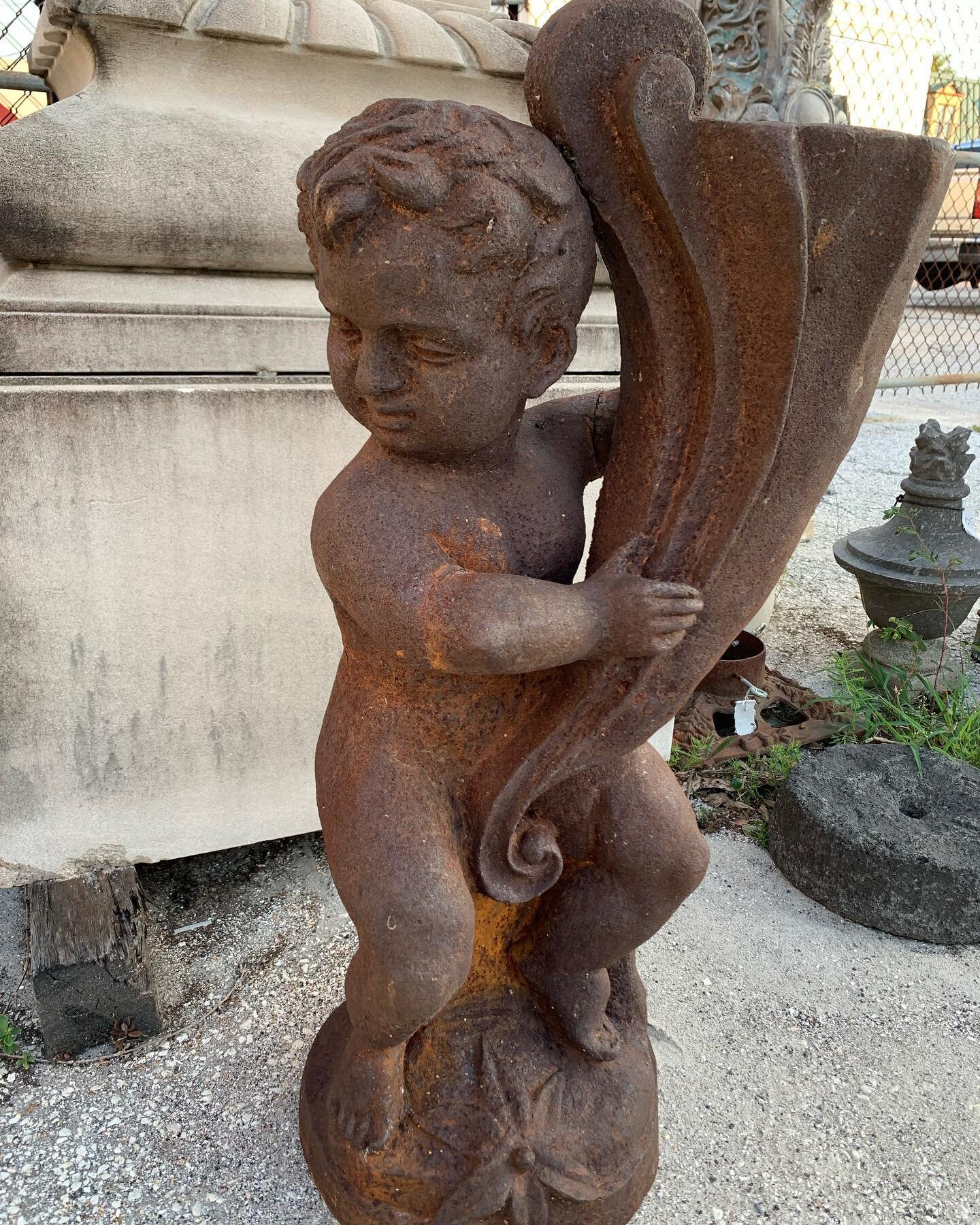 This sweet little guy would be so cute nestled in a garden with some delicate little fern #gardendesign #antiques #gardeninglife #frenchgarden #salvage #design