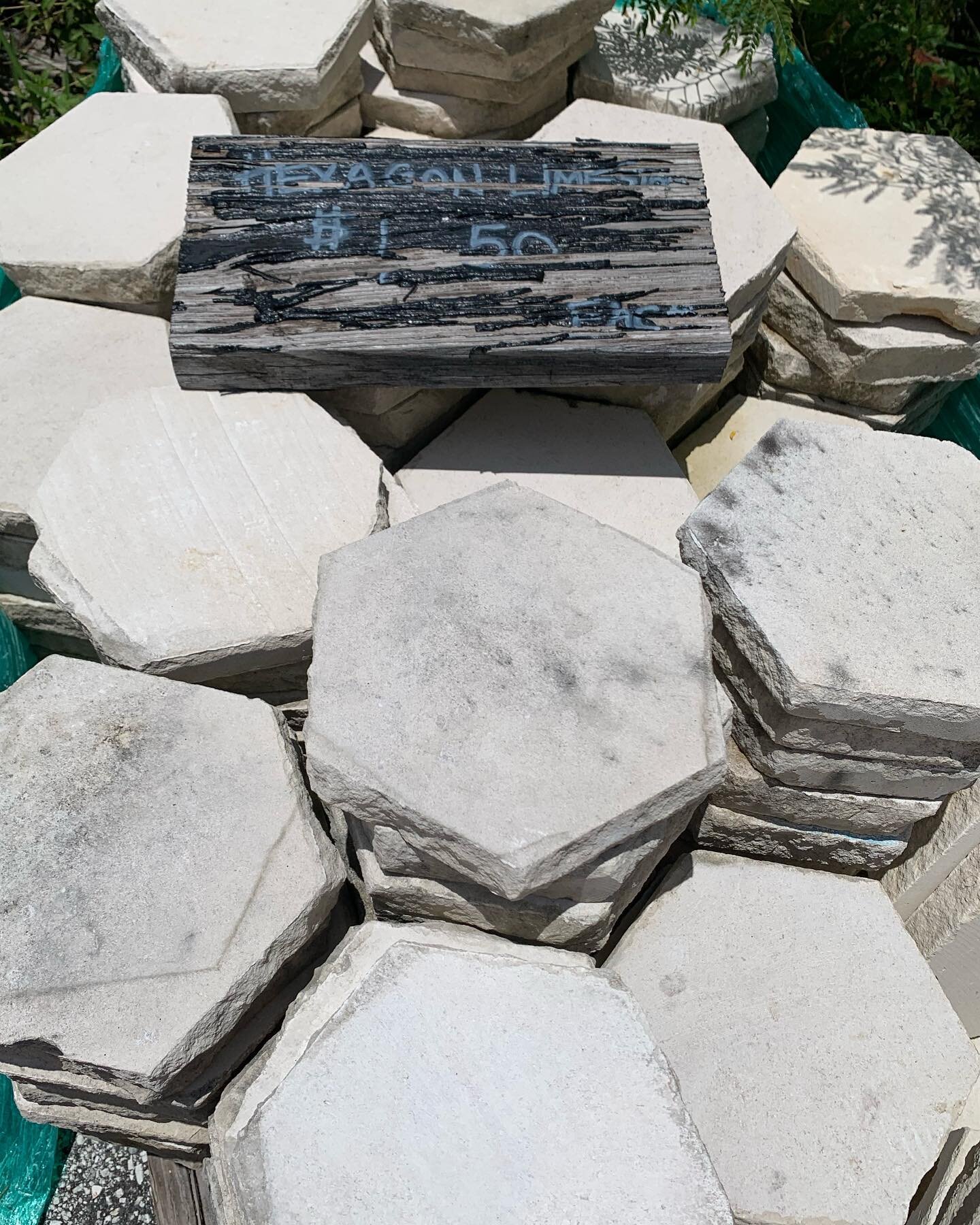 Give me all the stone and planters.  #salvage #antiques #outdoordesign #gardendesign #shoptampa #pavers #limestoneflooring
