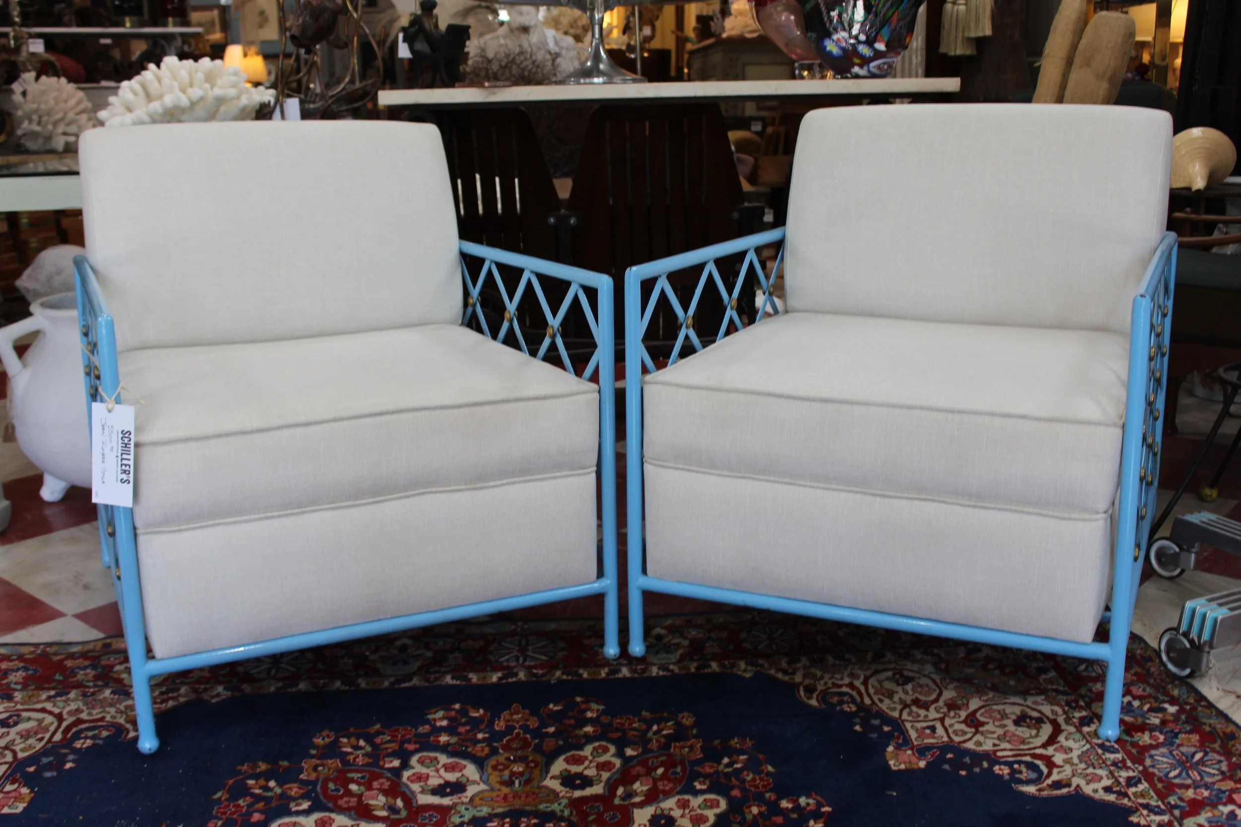 Pair of Jean Royère Style Lounge Chairs