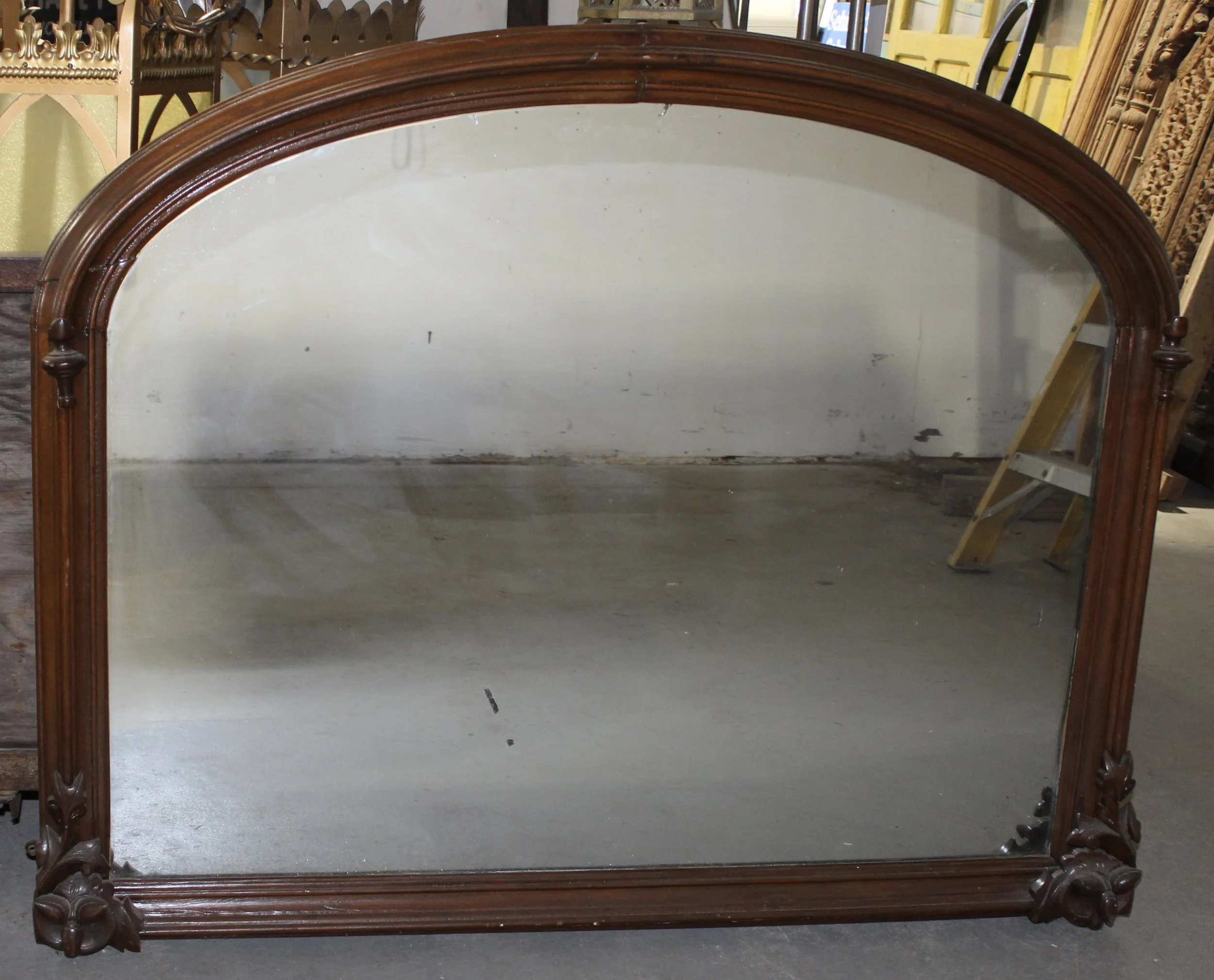 Wall Mirror With Carved Wooden Frame