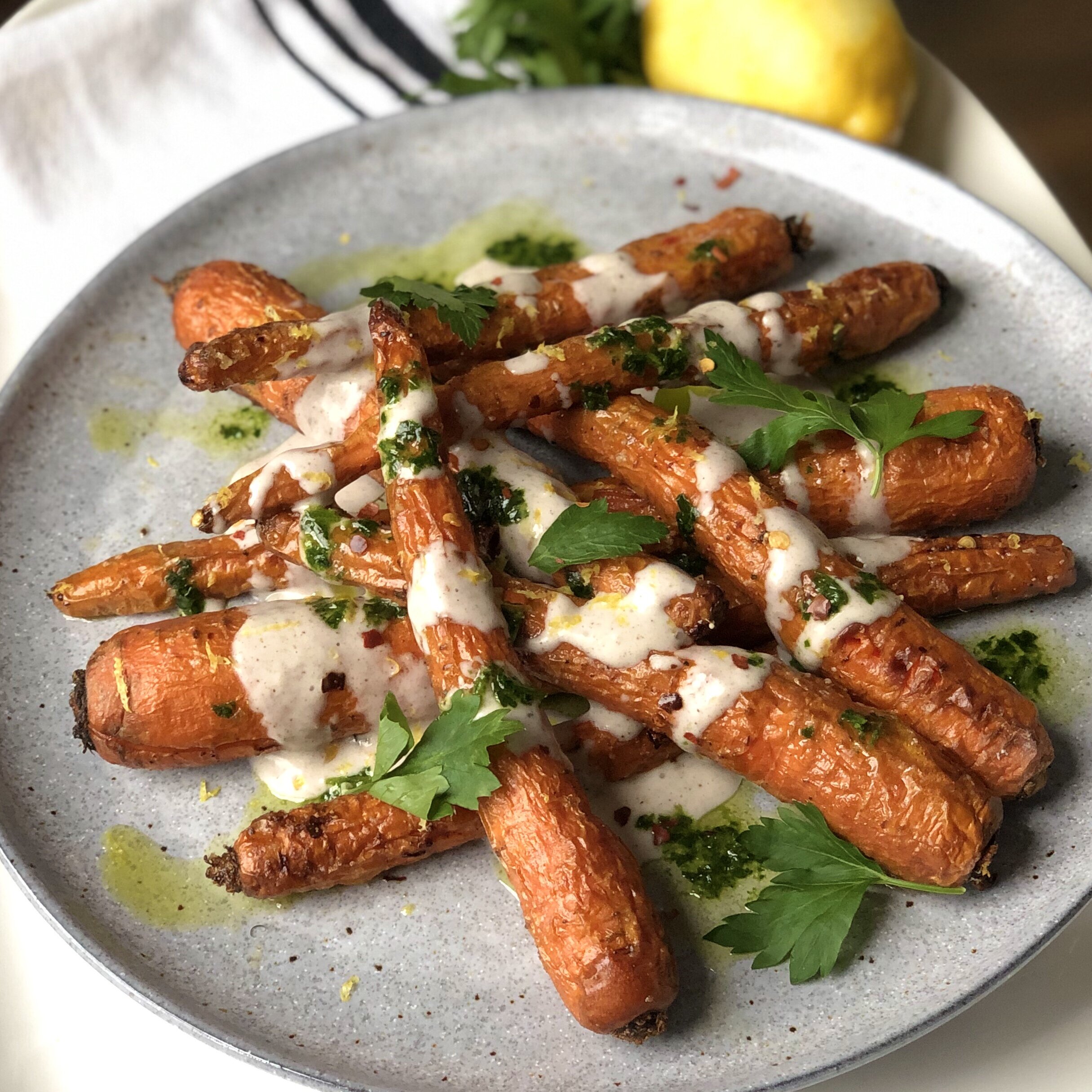 Roasted Carrots with Spiced Yogurt 