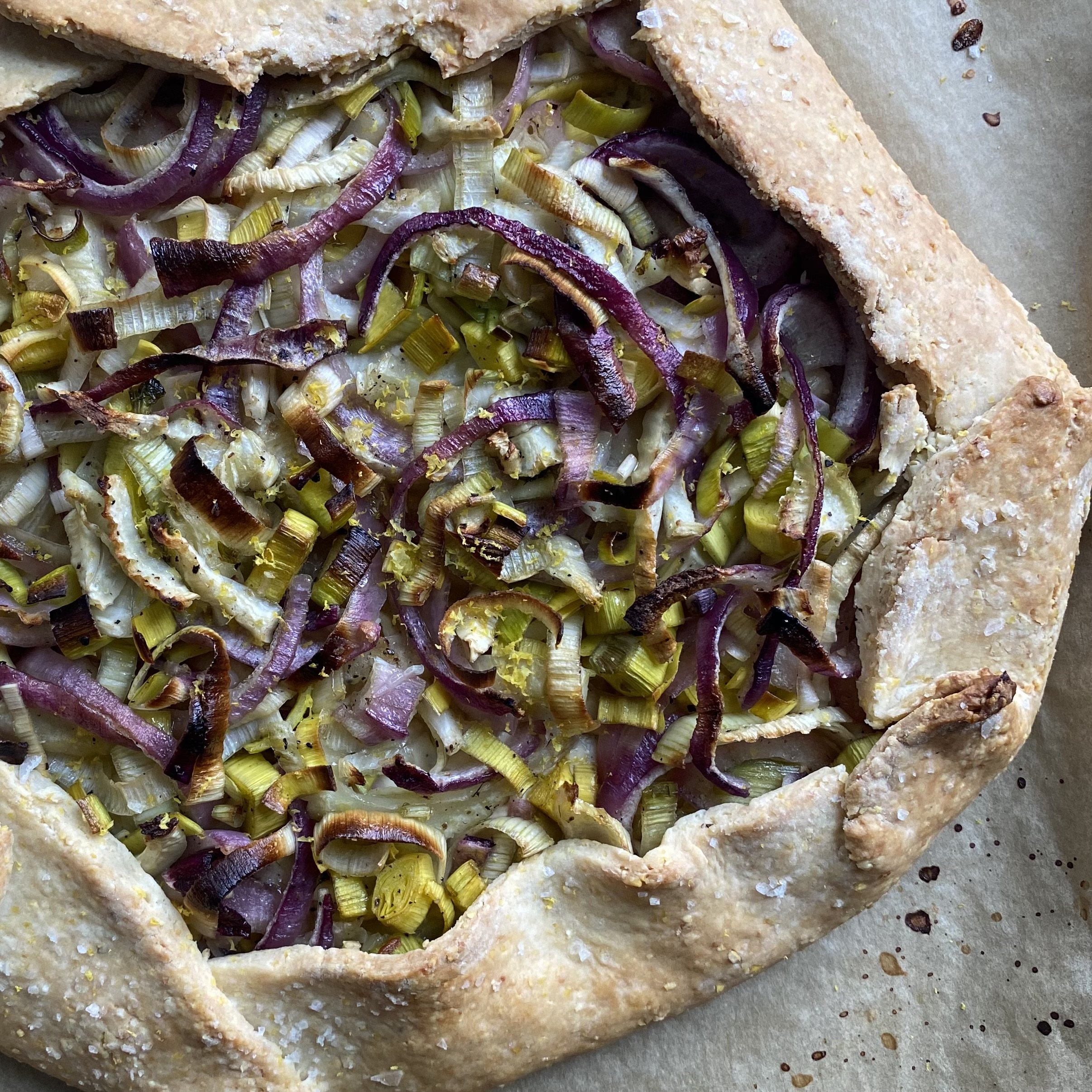 Red Onion, Fennel and Leek Galette