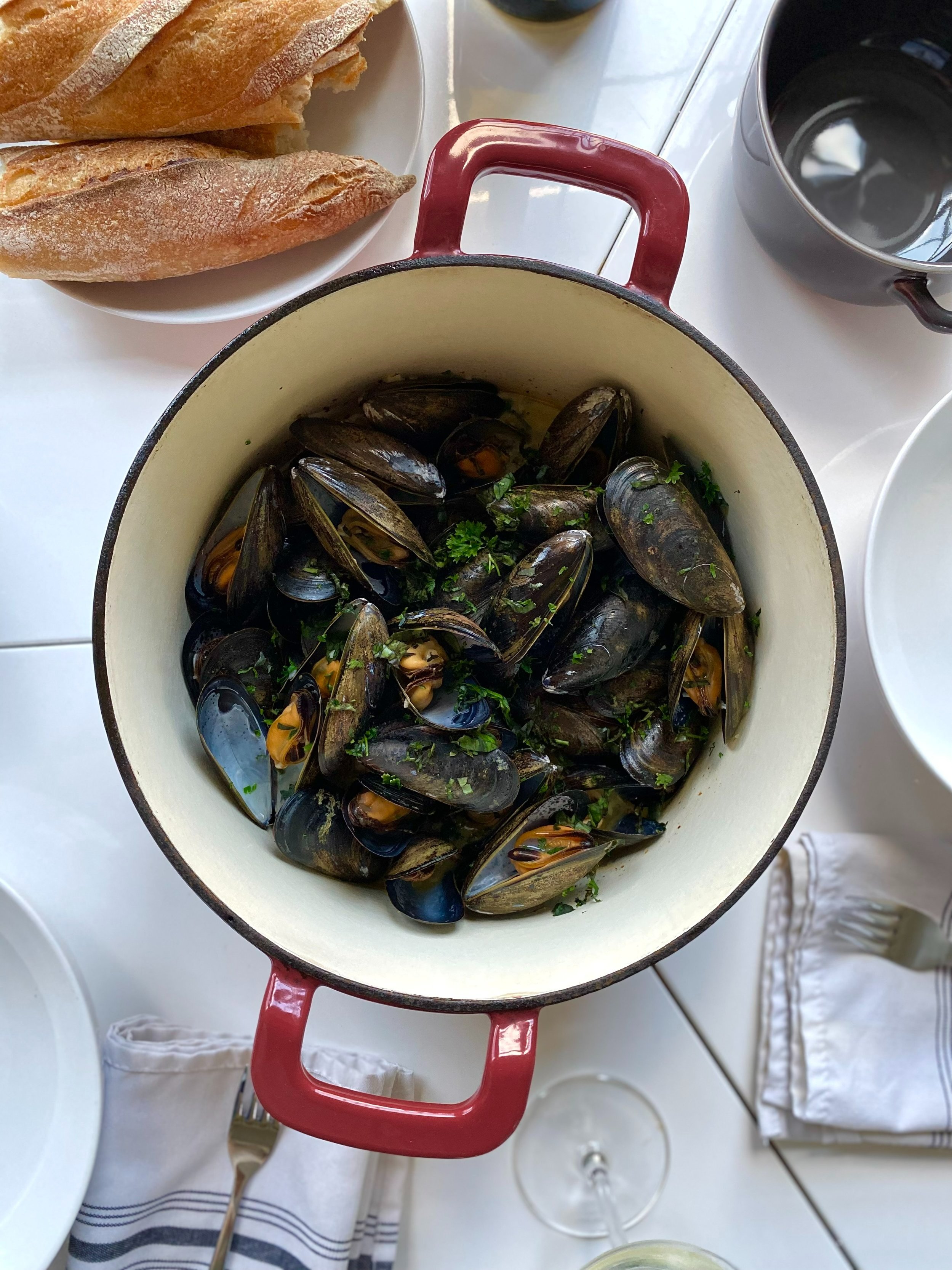 Mussels in White Wine and Cream