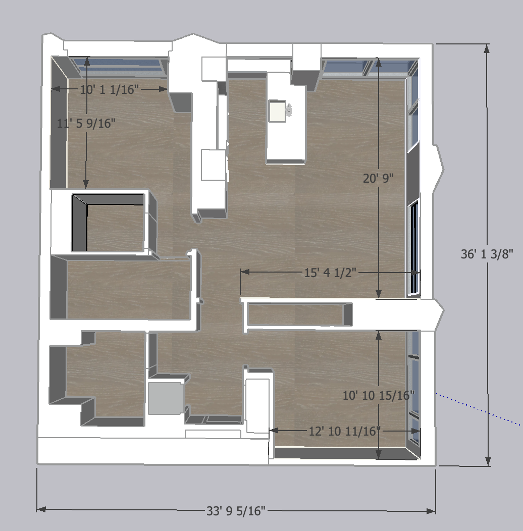 Floor Plan Drawn to Scale with Measurements 