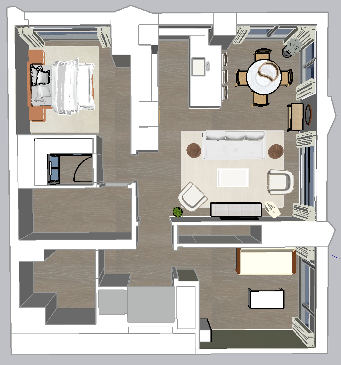Revised Floor Plan with Furniture and Fixtures Included