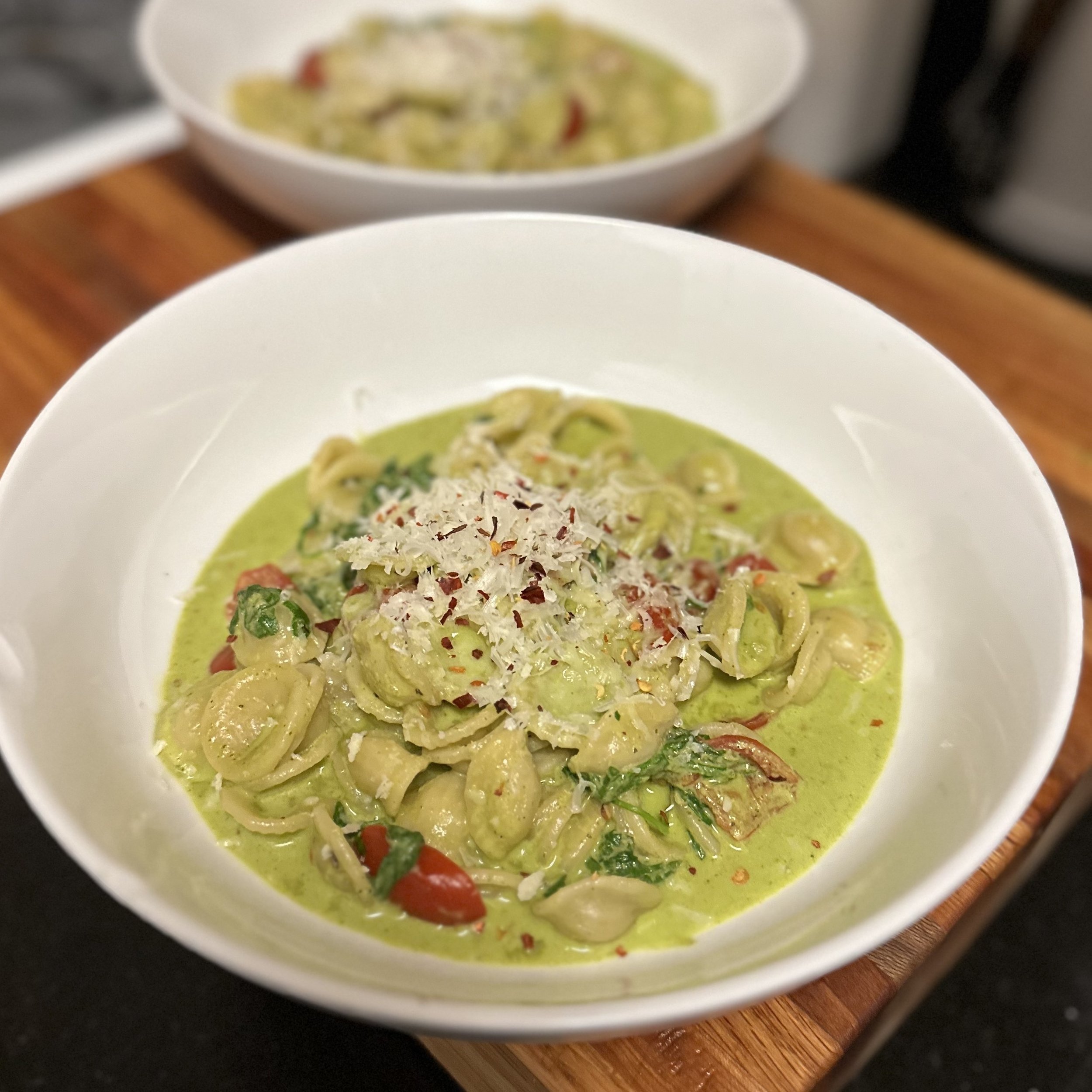 Orecchiette in Creamy Mint Pesto 