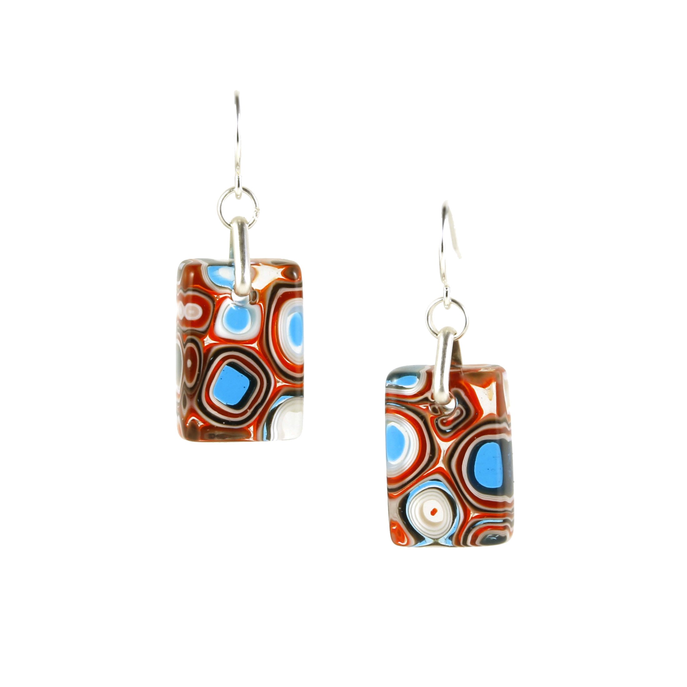 Art Glass Earrings: Proto-A - 05 Orange and Turquoise
