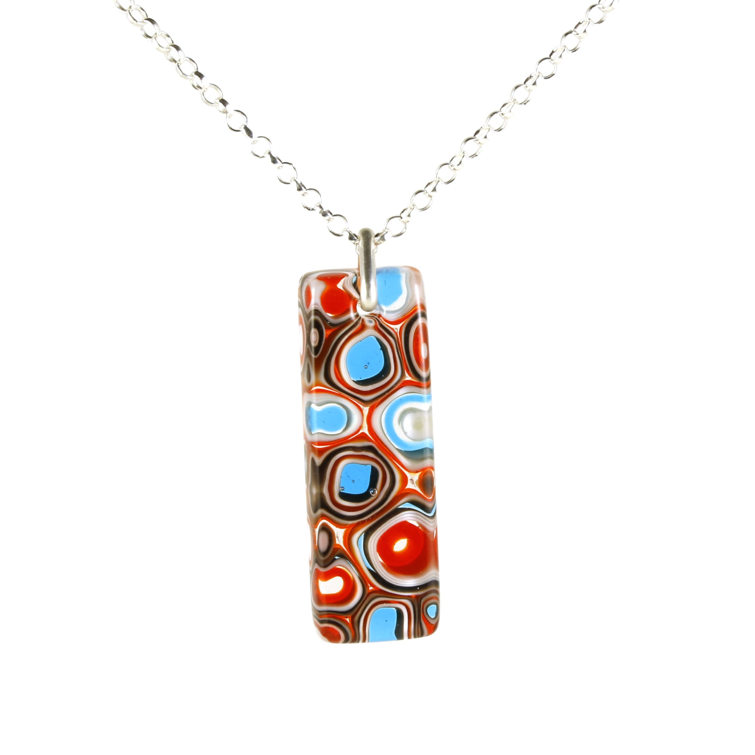 Art Glass Necklace: Proto - 05 Orange and Turquoise