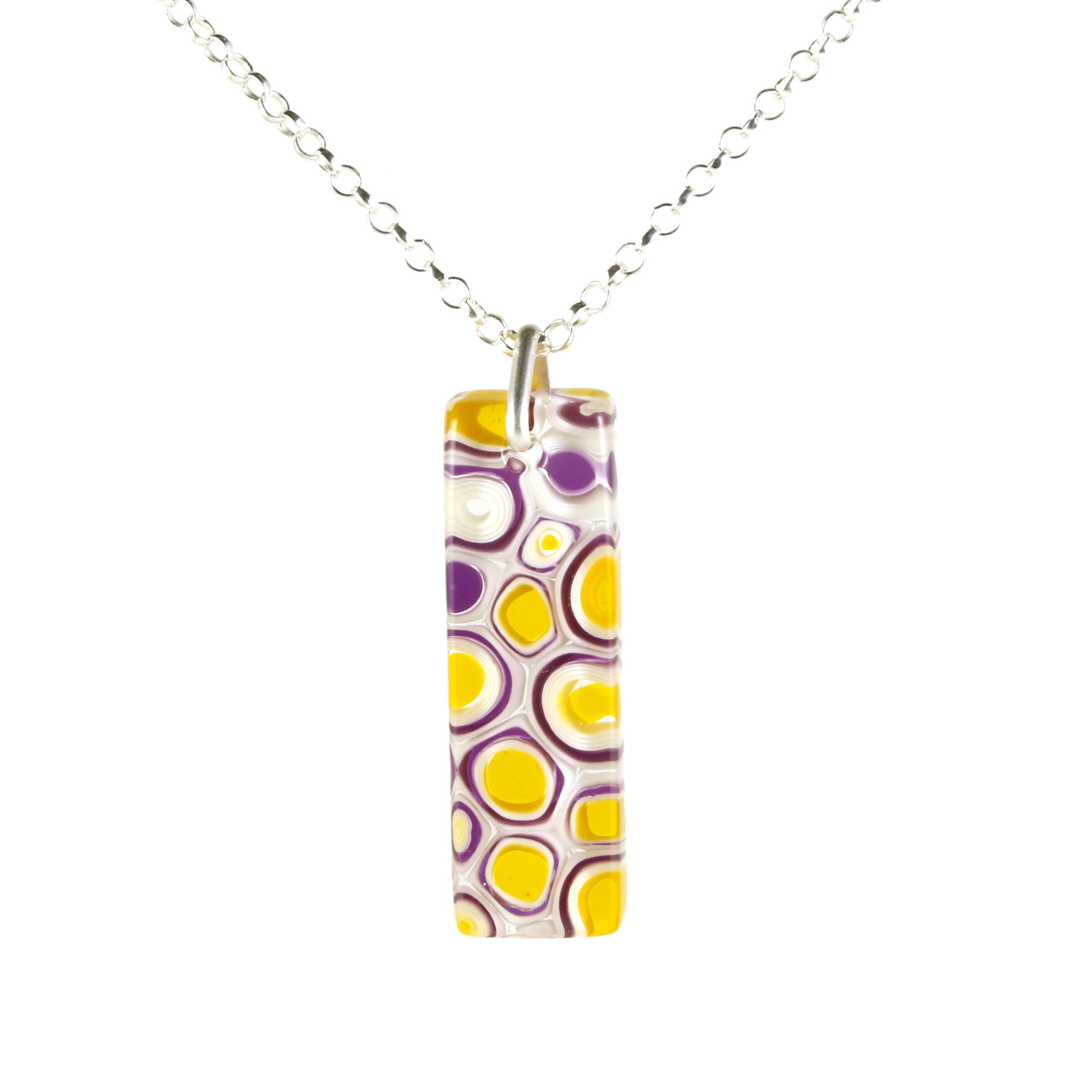 Art Glass Necklace: Proto - 30 Marigold and Violet