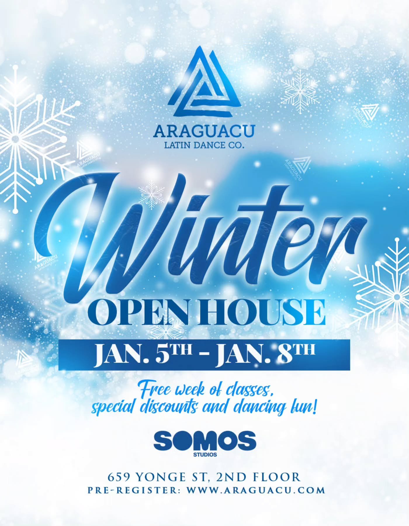 New Year, New Moves. 👣✨

​Ready to try something new in 2026? 
Stop scrolling and start dancing! 🚨

​We are kicking off the new year with our Winter Open House at Araguacu! 
From January 5th to January 8th, come experience the magic of Latin dance 