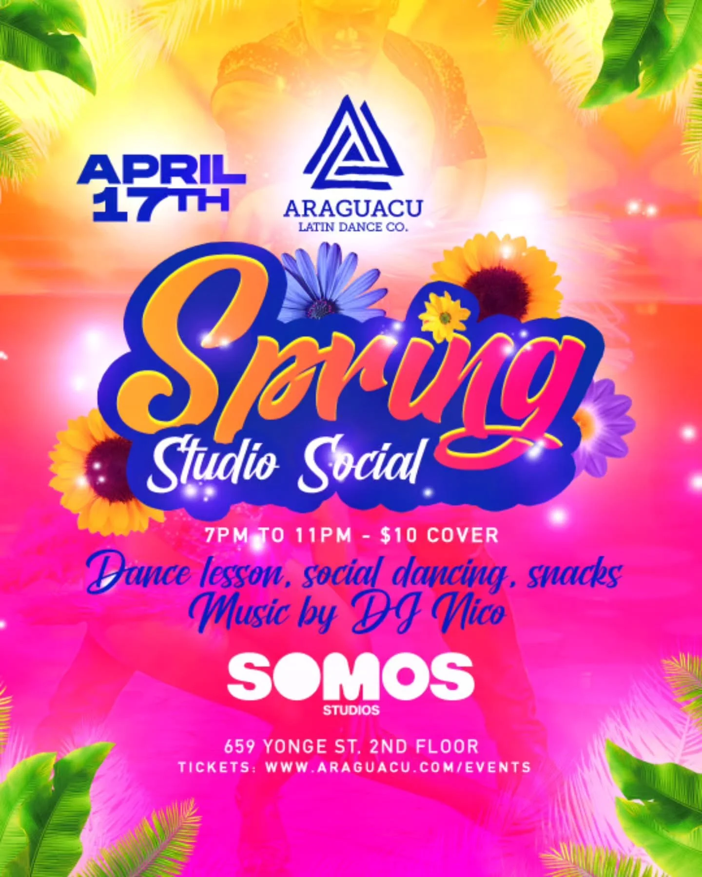 Spring is in the air, and we&rsquo;re bringing the heat to the dance floor! 🌸💃

Join us for the Spring Studio Social on April 17th.
We&rsquo;ve got a lesson to kick things off, snacks to keep you fueled, and DJ Nico - @drbachata on the decks all ni