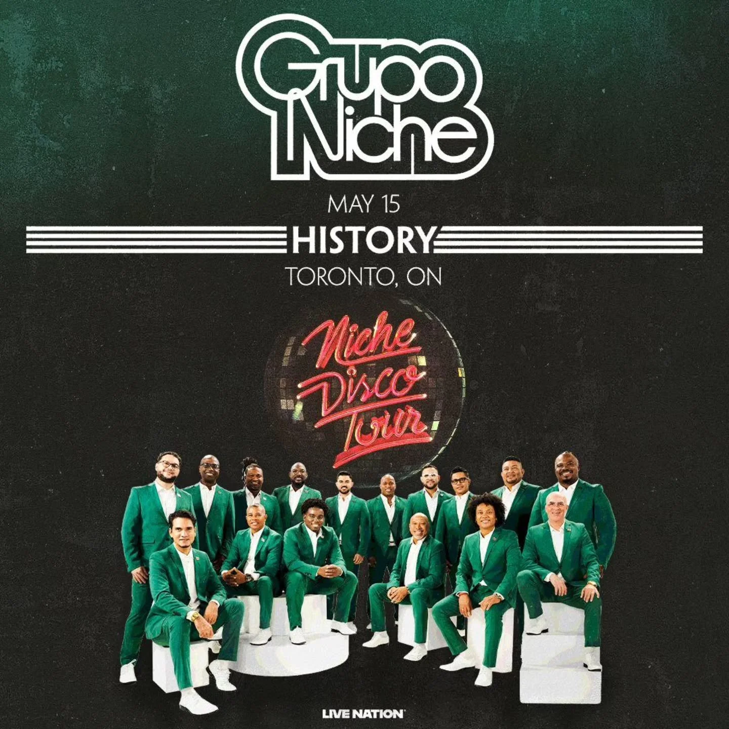 ​🚨 GIVEAWAY ALERT: GRUPO NICHE AT HISTORY! 🚨

​Toronto, are you ready for the Niche Disco Tour? 🇨🇴💃

We are giving away TWO TICKETS to ONE WINNER to see the legendary @gruponicheoficial live in concert on May 15th!

​Get ready to experience the 
