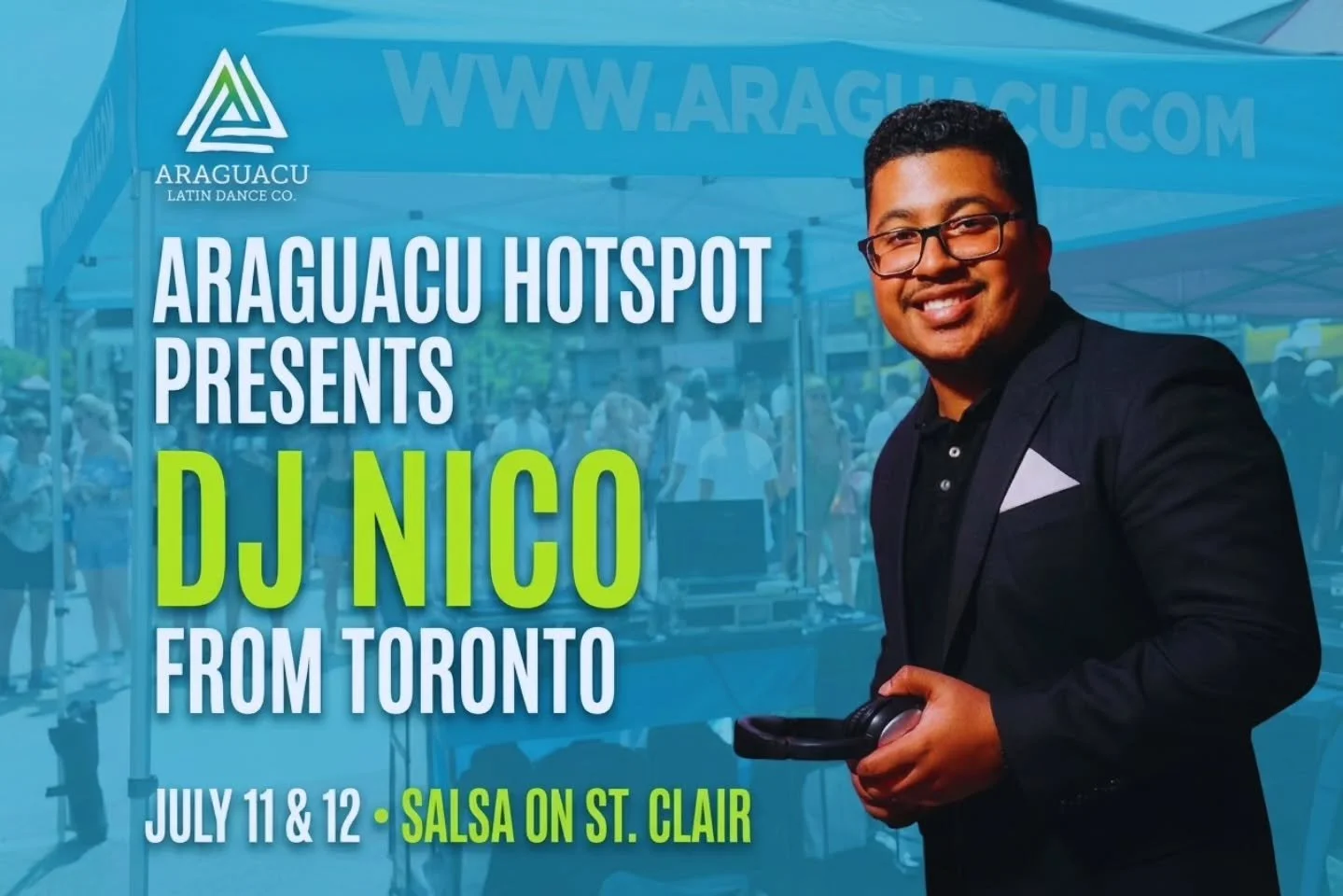 ​🔥 HOTSPOT ANNOUNCEMENT! 🔥
​🎧 LINEUP ALERT: DJ NICO🎧

​The countdown to Salsa on St. Clair is officially ON, and we are kicking things off with a major vibe check! 🕺🏽✨

​We are absolutely thrilled to announce our second featured DJ for the Arag