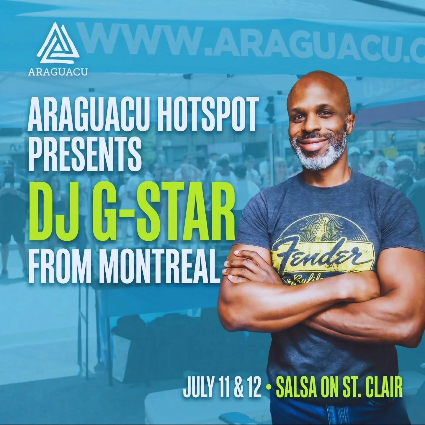 ​🔥 HOTSPOT ANNOUNCEMENT! 🔥
​🎧 LINEUP ALERT: DJ G-STAR 🎧

The Araguacu Hotspot lineup just got even bigger, and this time we are bringing you some of Montreal's absolute finest! ✈️🇨🇦 

We are hyped to announce that **DJ G-STAR** (@dj.gstar.mtl) 