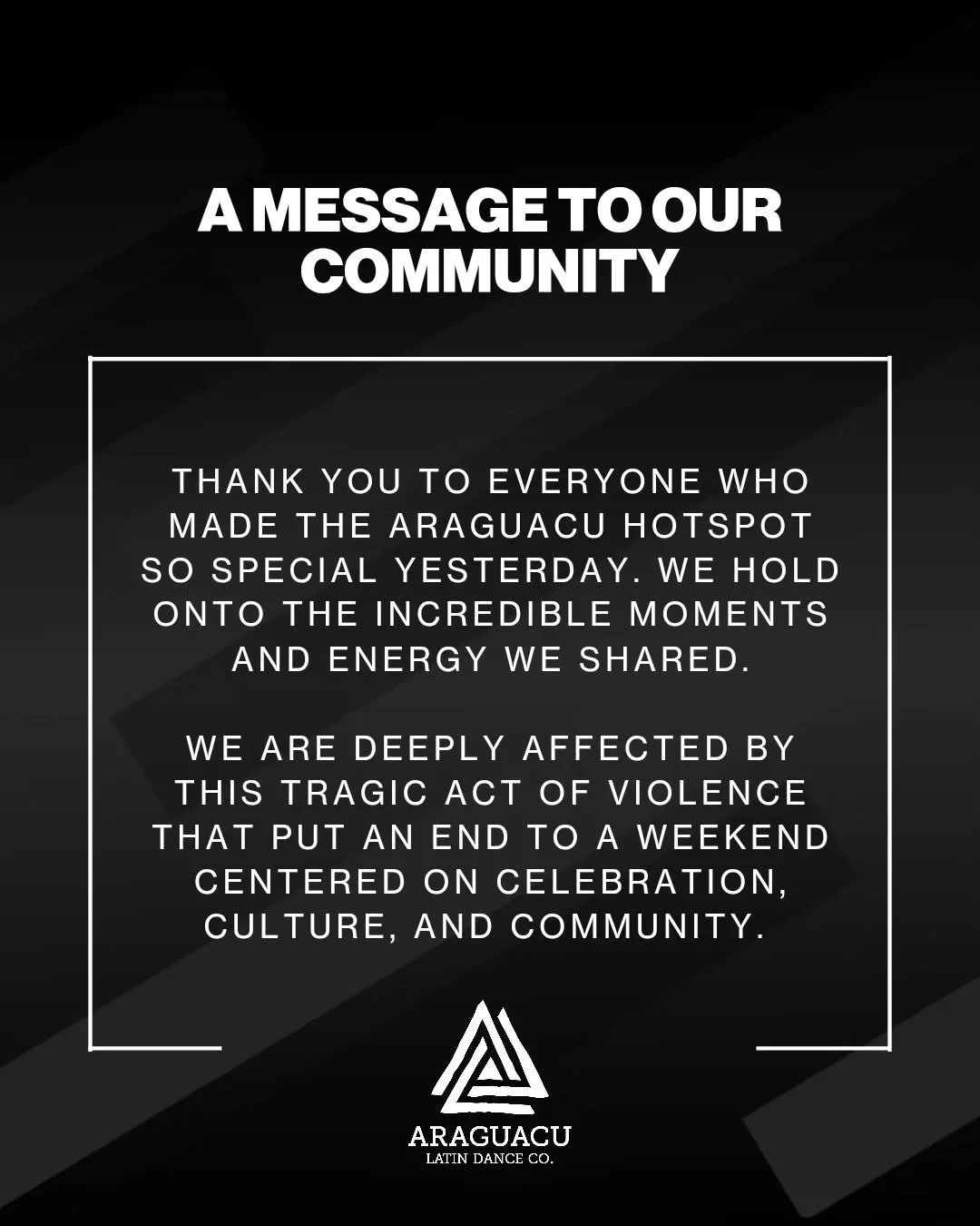 ​A message to our Community. 

📲 Please swipe through to read our full statement regarding yesterday&rsquo;s events at @salsaintoronto.

​First and foremost, we are incredibly relieved to confirm that our entire team, students, and volunteers are sa