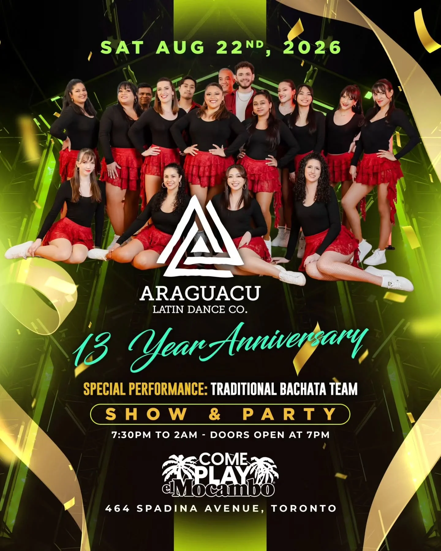 ✨ FEATURED PERFORMER ANNOUNCEMENT! ✨

We are so proud to announce the Traditional Bachata Team taking the stage for our 13-Year Anniversary Show &amp; Party! 🇩🇴🔥

Led by the wonderful @mayrabrito1, this dedicated group of dancers came together thr