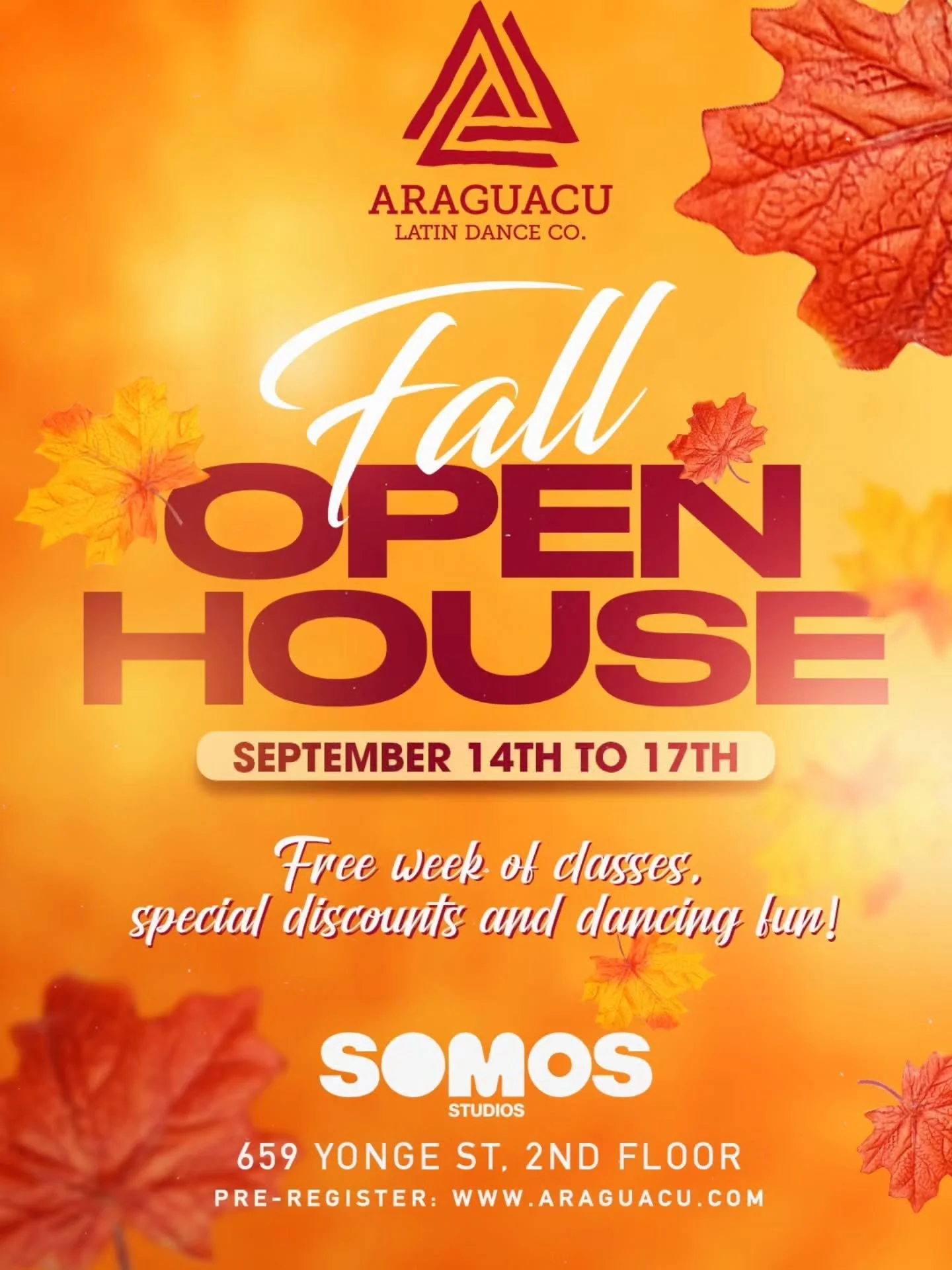 FALL INTO DANCE! 🍂✨ 

Our Fall Open House is officially here, and we&rsquo;re kicking off the new season with a full week of movement, community, and pure dance floor joy!

​Whether you&rsquo;re stepping onto the dance floor for the very first time 