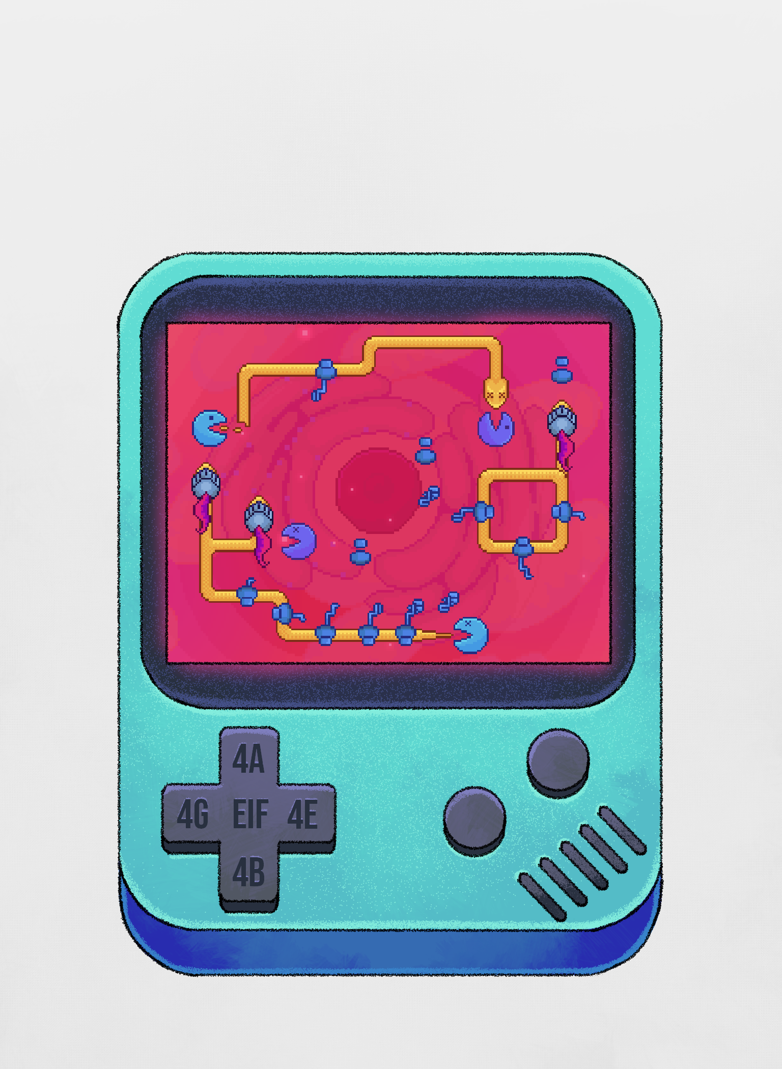 "Helmed and armored" mRNA with chemical modifications inside a gameboy, 2024