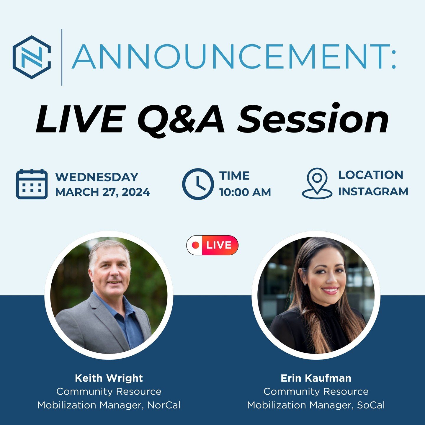 📣 Special Announcement 📣

Tune in TOMORROW at 10:00 AM PST for a LIVE Q&amp;A Session right here on Instagram.

This is an opportunity for you to learn more about how to get involved with City Net and be a champion for our mission. We will also sha