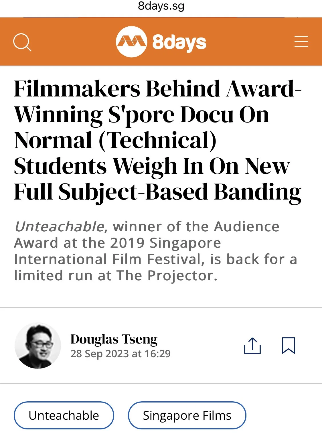 Filmmakers Behind Award-Winning S'pore Docu On Normal (Technical) Students Weigh In On New Full Subject-Based Banding