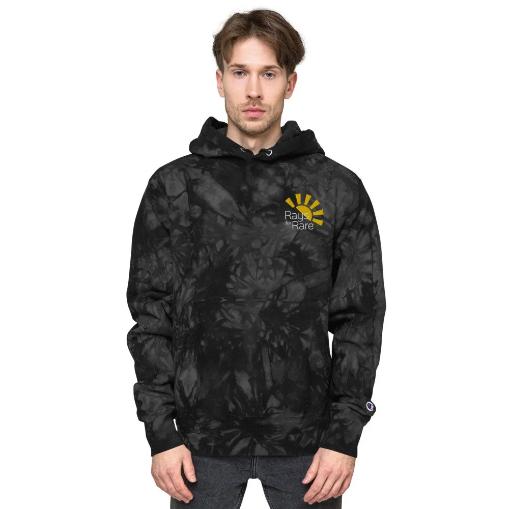 Unisex Champion tie-dye hoodie — Rays for Rare