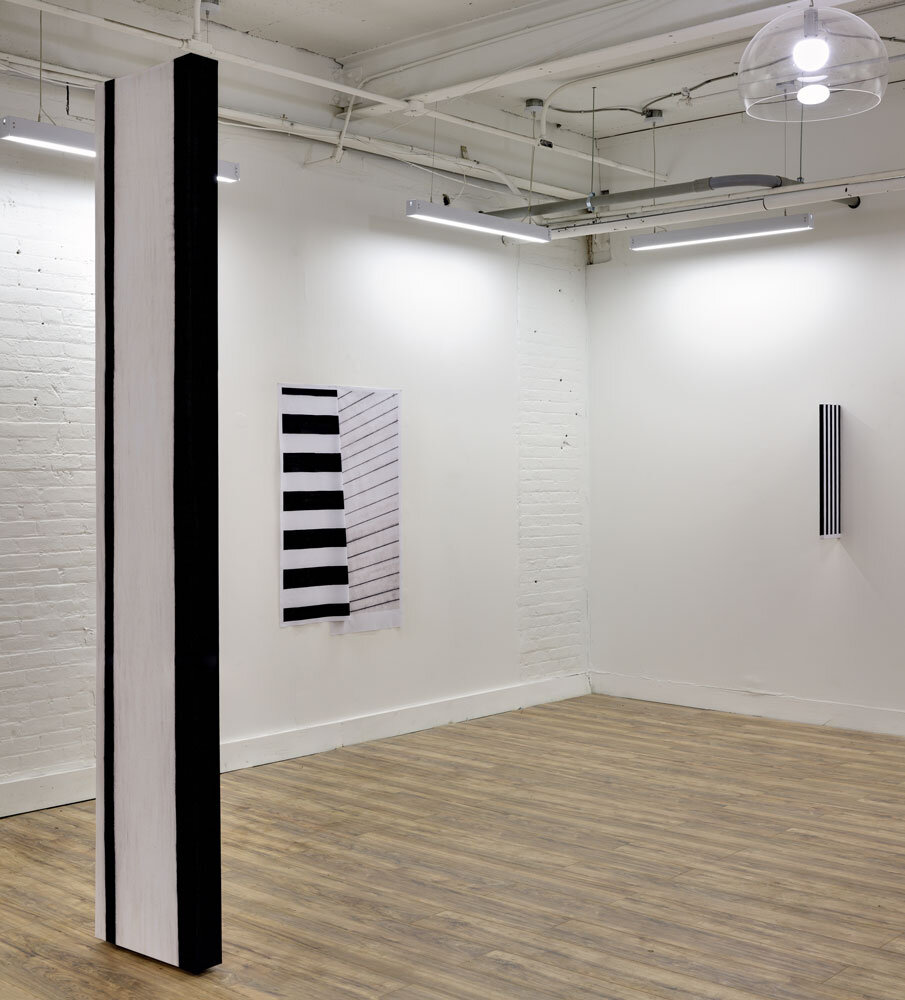 Vertical Draw, 2018, back view (artwork at front left of image)