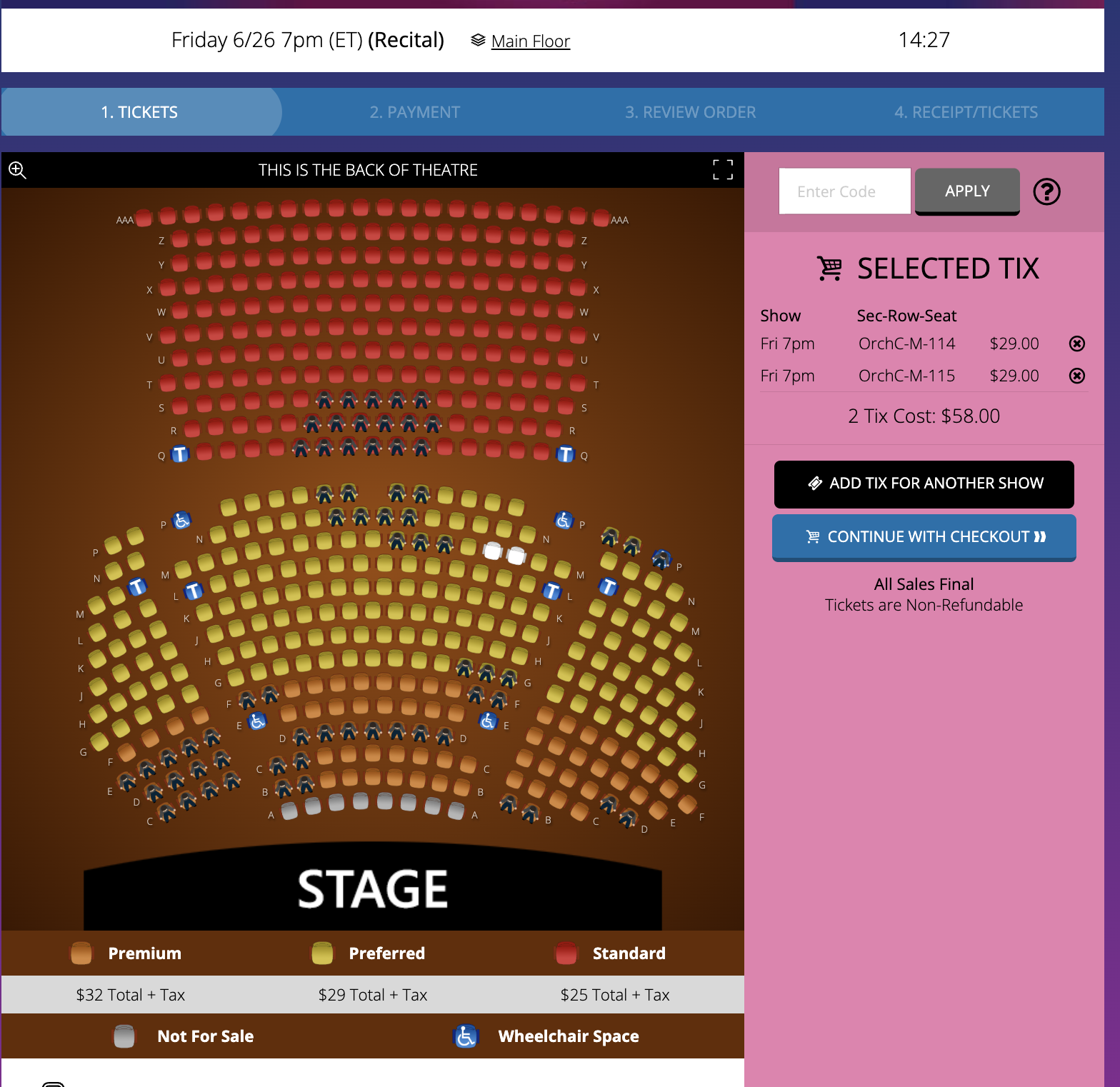 3.Select Your Seats