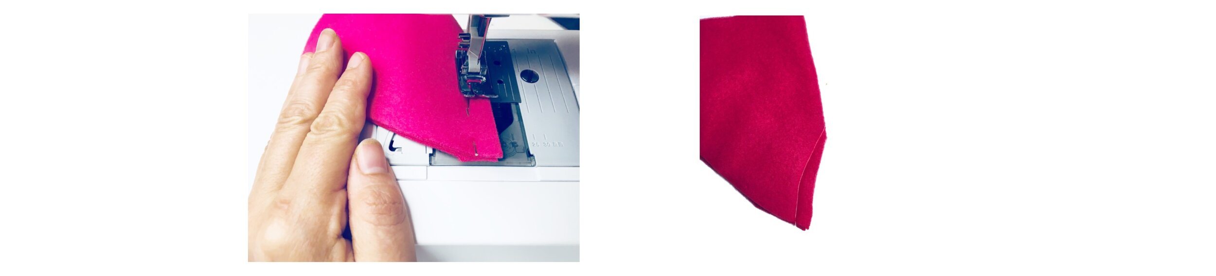 Stitch together along the seam. Remove pins as you stitch.