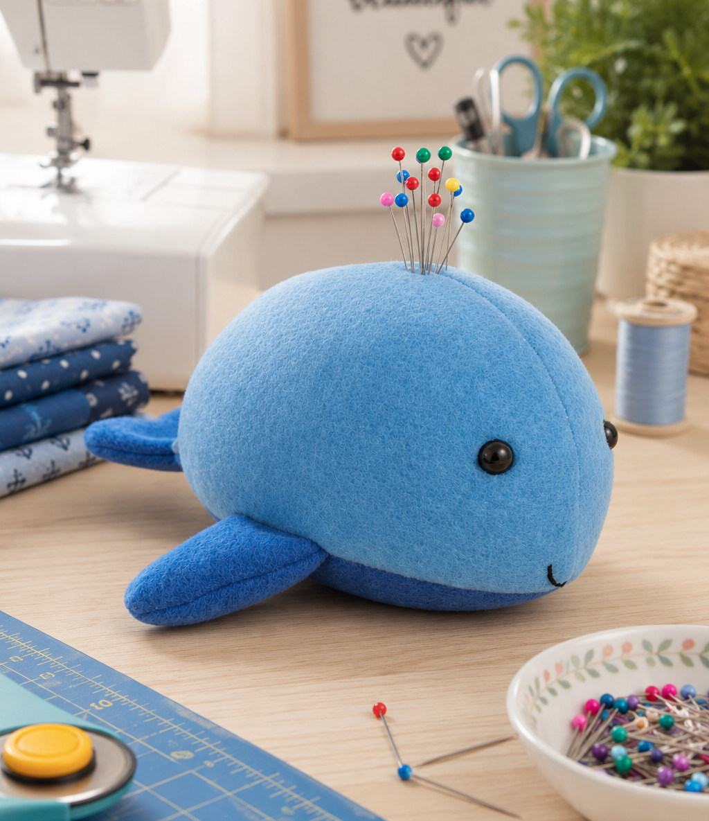 🐳 Free Plush Whale Pincushion Sewing Pattern