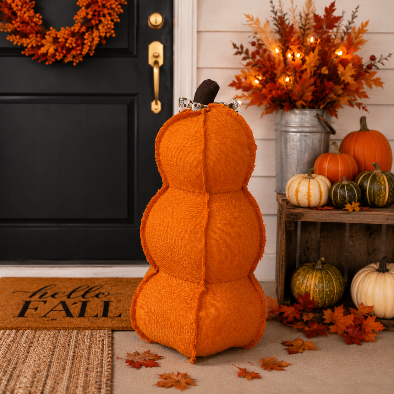 Free Burlap Pumpkin Stack Sewing Pattern