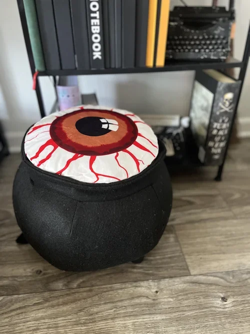 Make This: Spooky Cauldron with Eyeball Pillow Topper