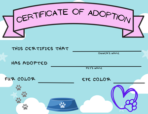 Free Printable Stuffed Animal Adoption Certificates