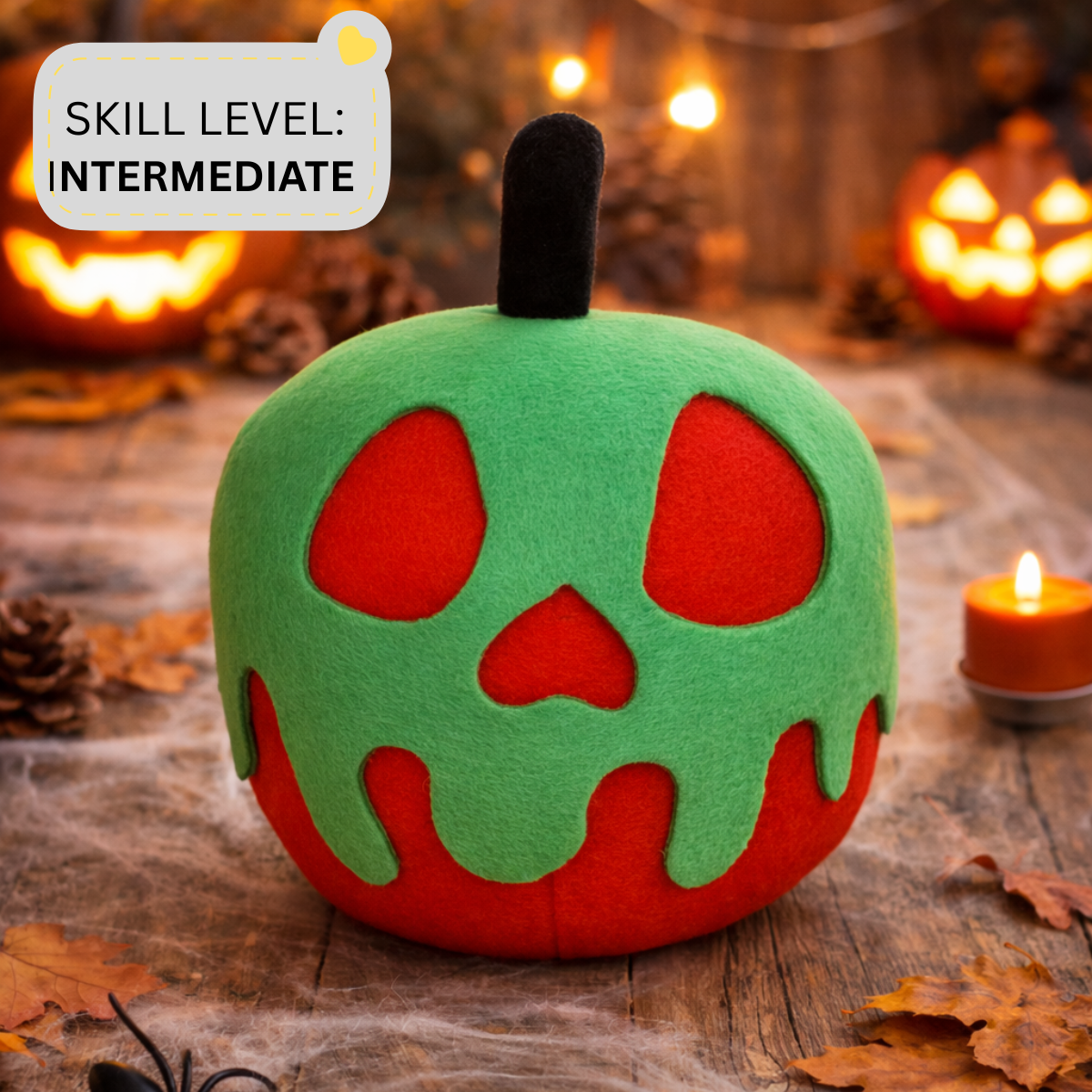 Crafting Enchantment with the Giant Plush Poison Apple Sewing Pattern!