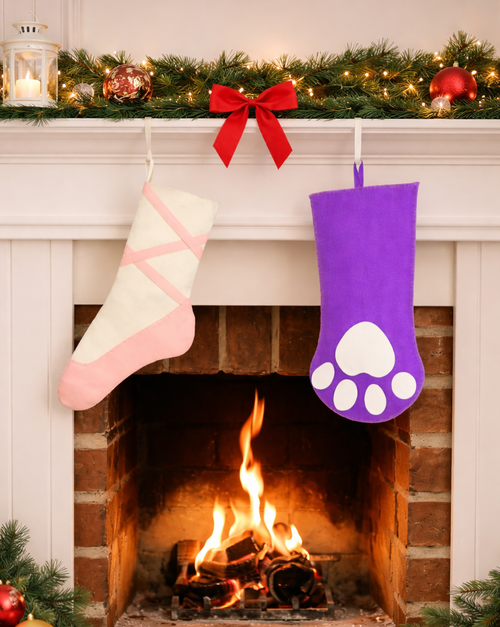 Create Adorable Ballet Slipper or Paw Christmas Stockings 